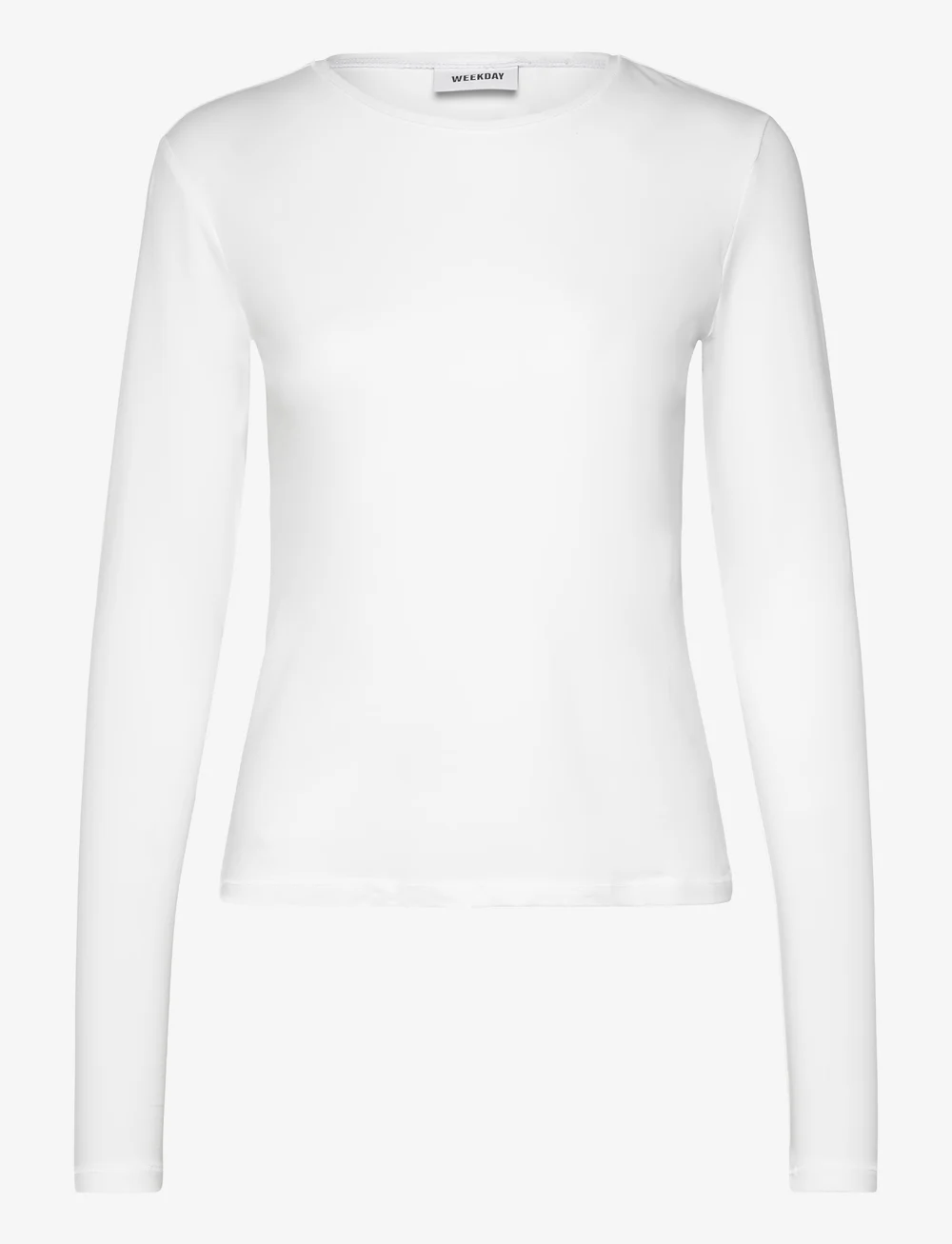 Weekday - Slim Fitted Long Sleeve - långärmade toppar - white - 0