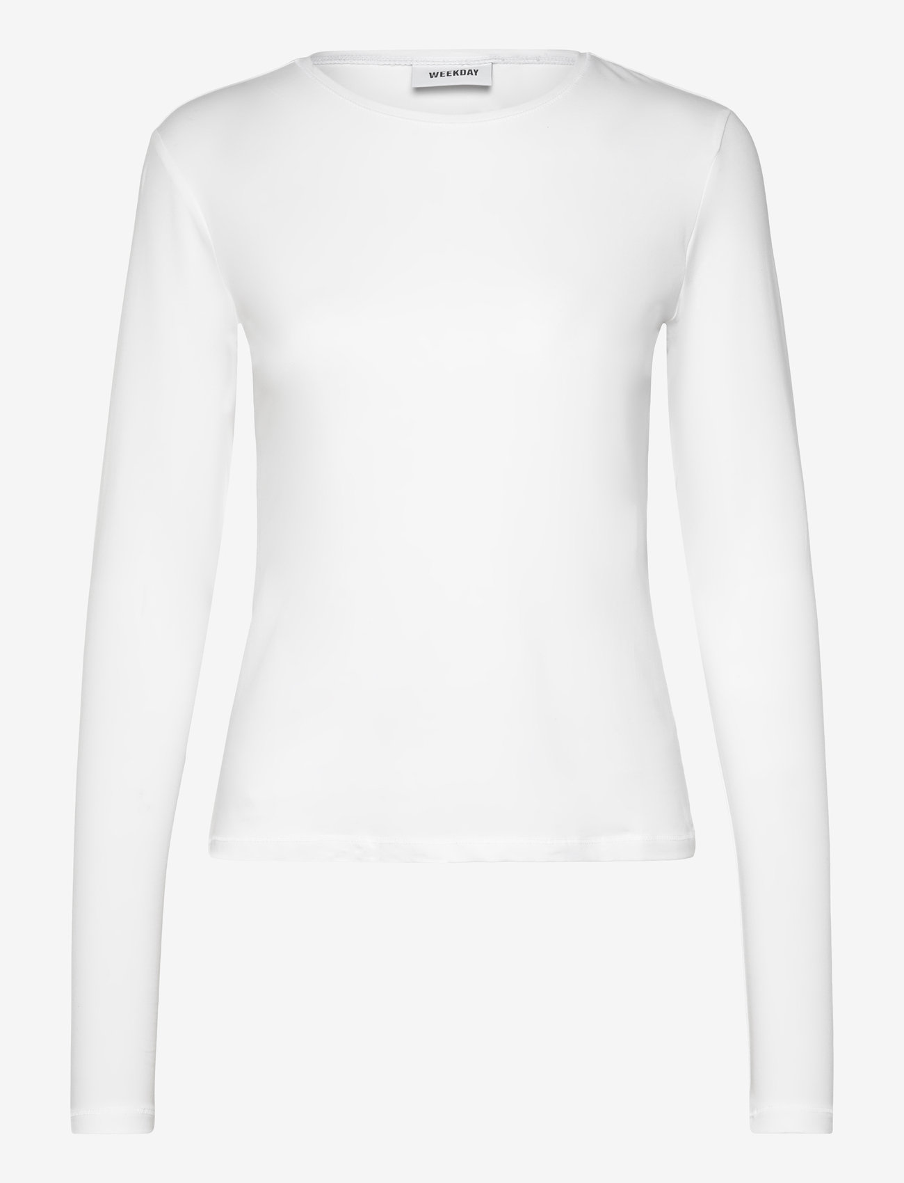 Weekday - Slim Fitted Long Sleeve - långärmade toppar - white - 0