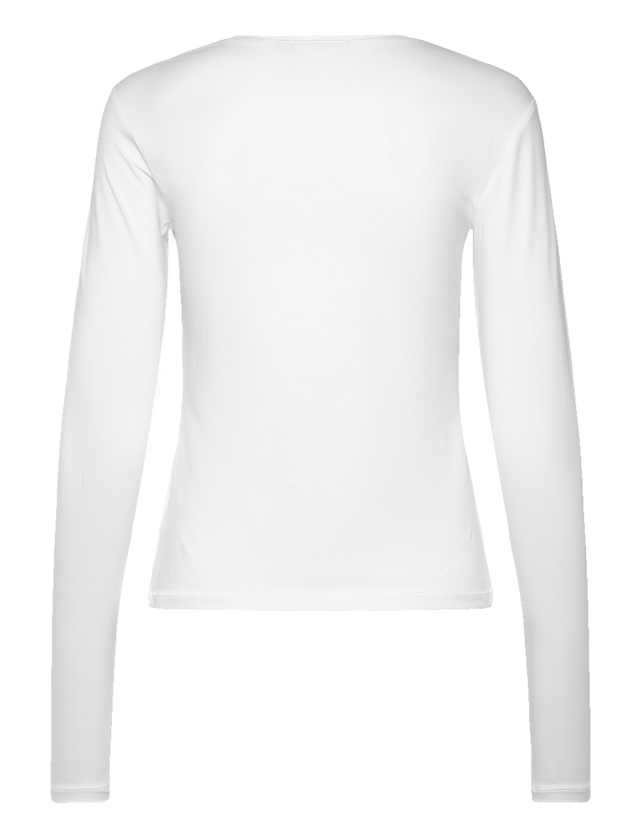 Weekday - Slim Fitted Long Sleeve - långärmade toppar - white - 1
