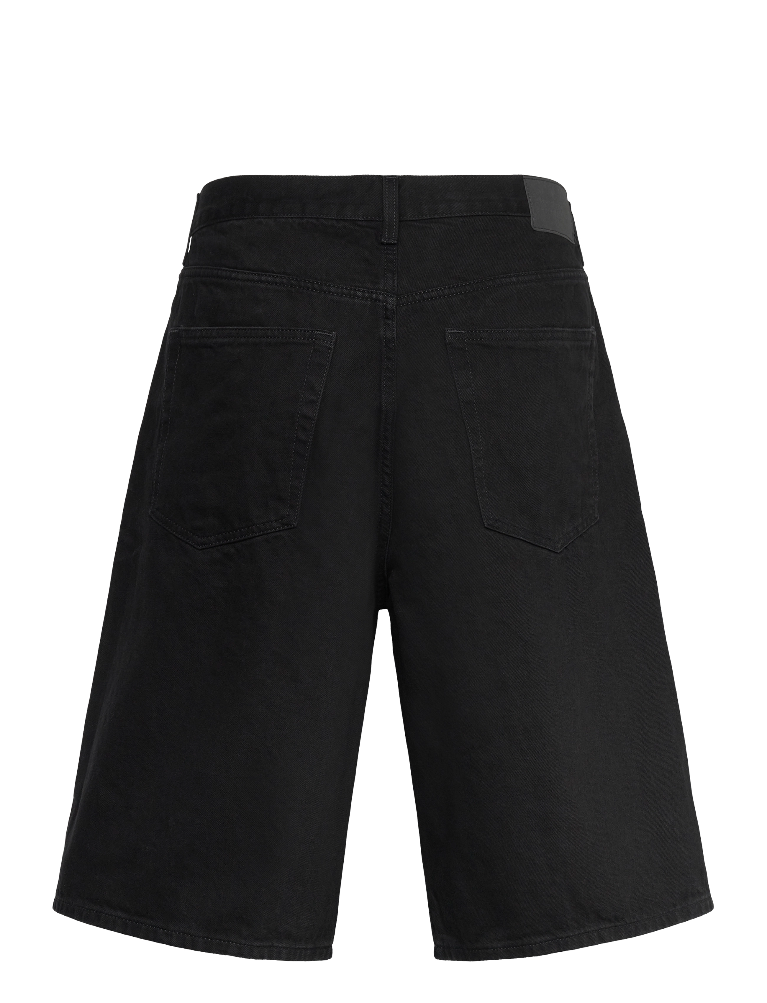 Weekday - Astro Mid Rise Loose Baggy Denim Shorts - jorts - black rinse - 2