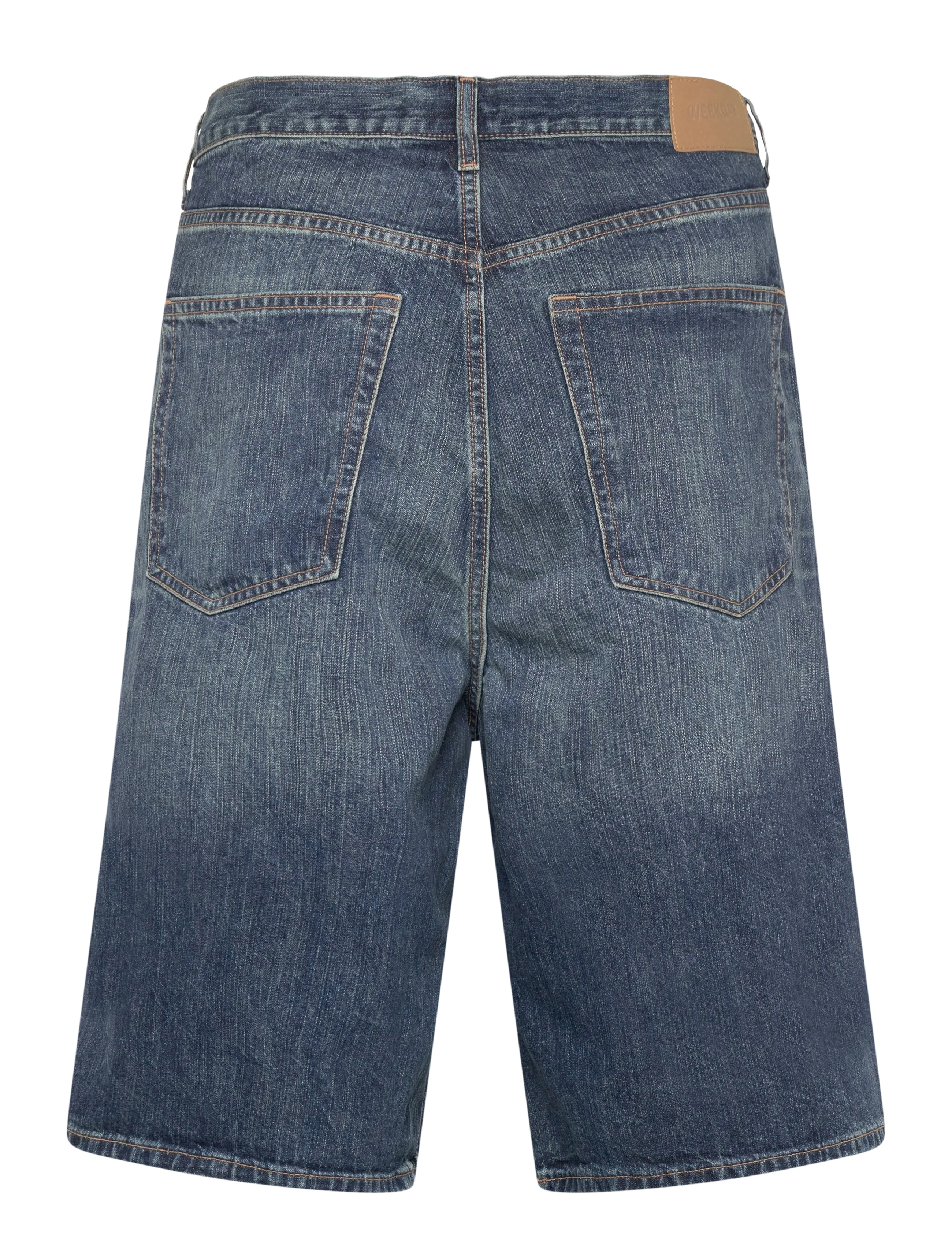 Weekday - Astro Mid Rise Loose Baggy Denim Shorts - jorts - blue hymn - 2