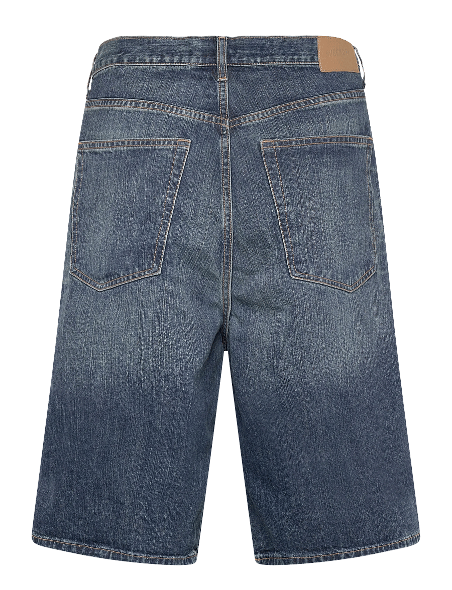Weekday - Astro Mid Rise Loose Baggy Denim Shorts - jorts - blue hymn - 1