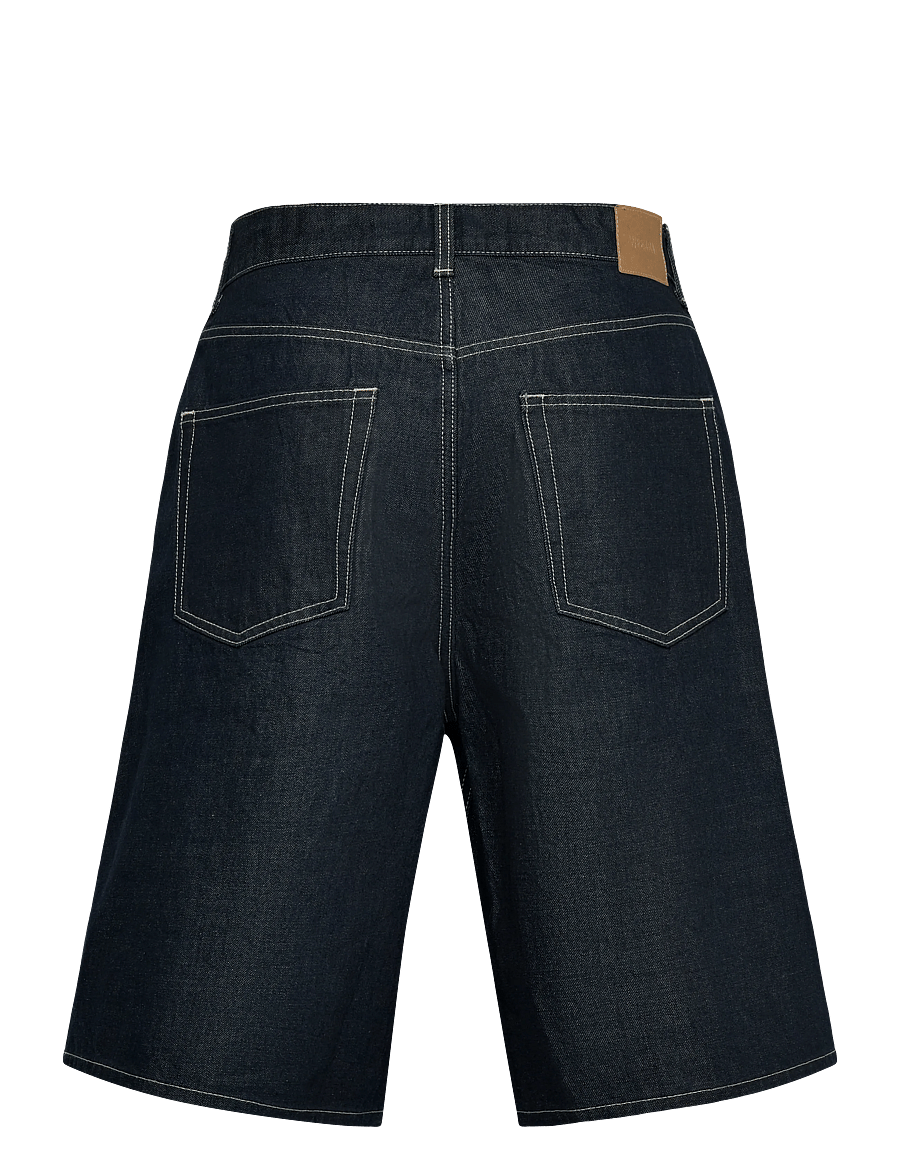 Weekday - Astro Mid Rise Loose Baggy Denim Shorts - jorts - blue rinse - 1