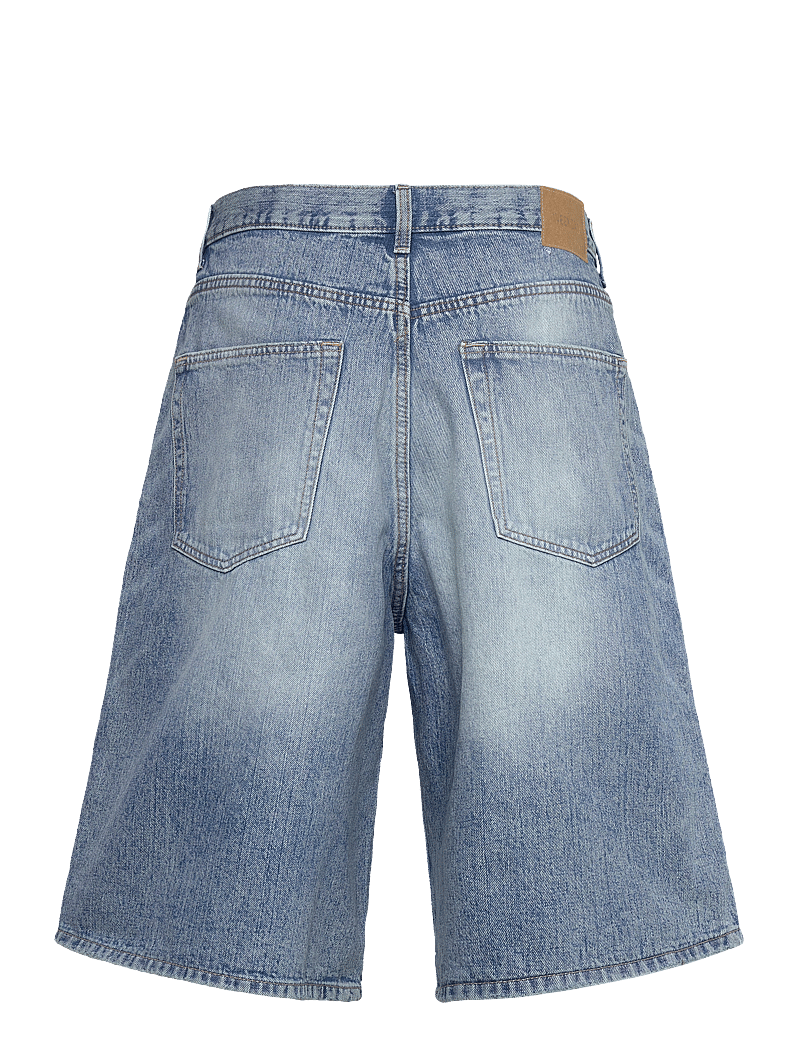 Weekday - Astro Mid Rise Loose Baggy Denim Shorts - jorts - blue stream - 1