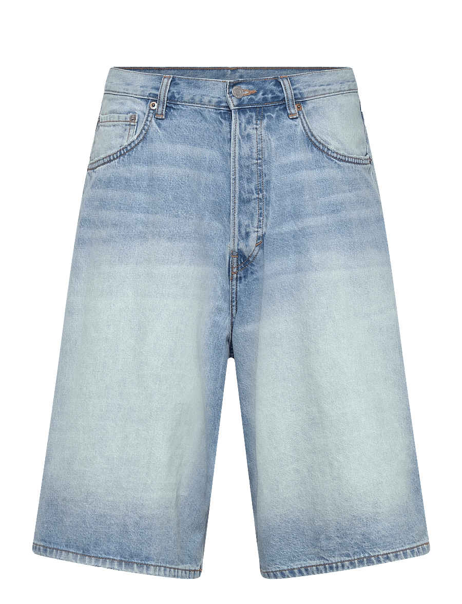 Weekday - Astro Mid Rise Loose Baggy Denim Shorts - lühikesed teksapüksid - kimberley blue - 0