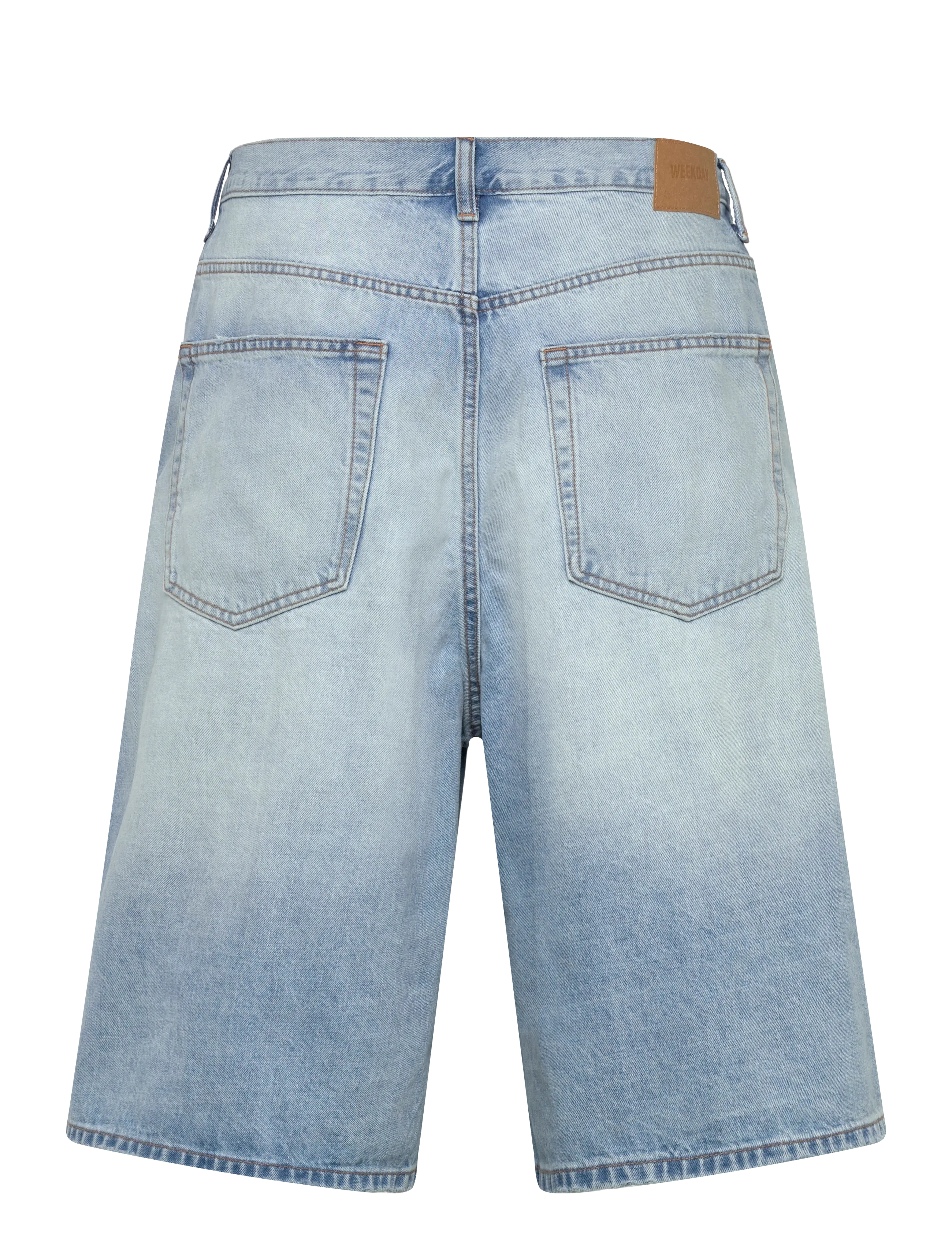 Weekday - Astro Mid Rise Loose Baggy Denim Shorts - jorts - kimberley blue - 2