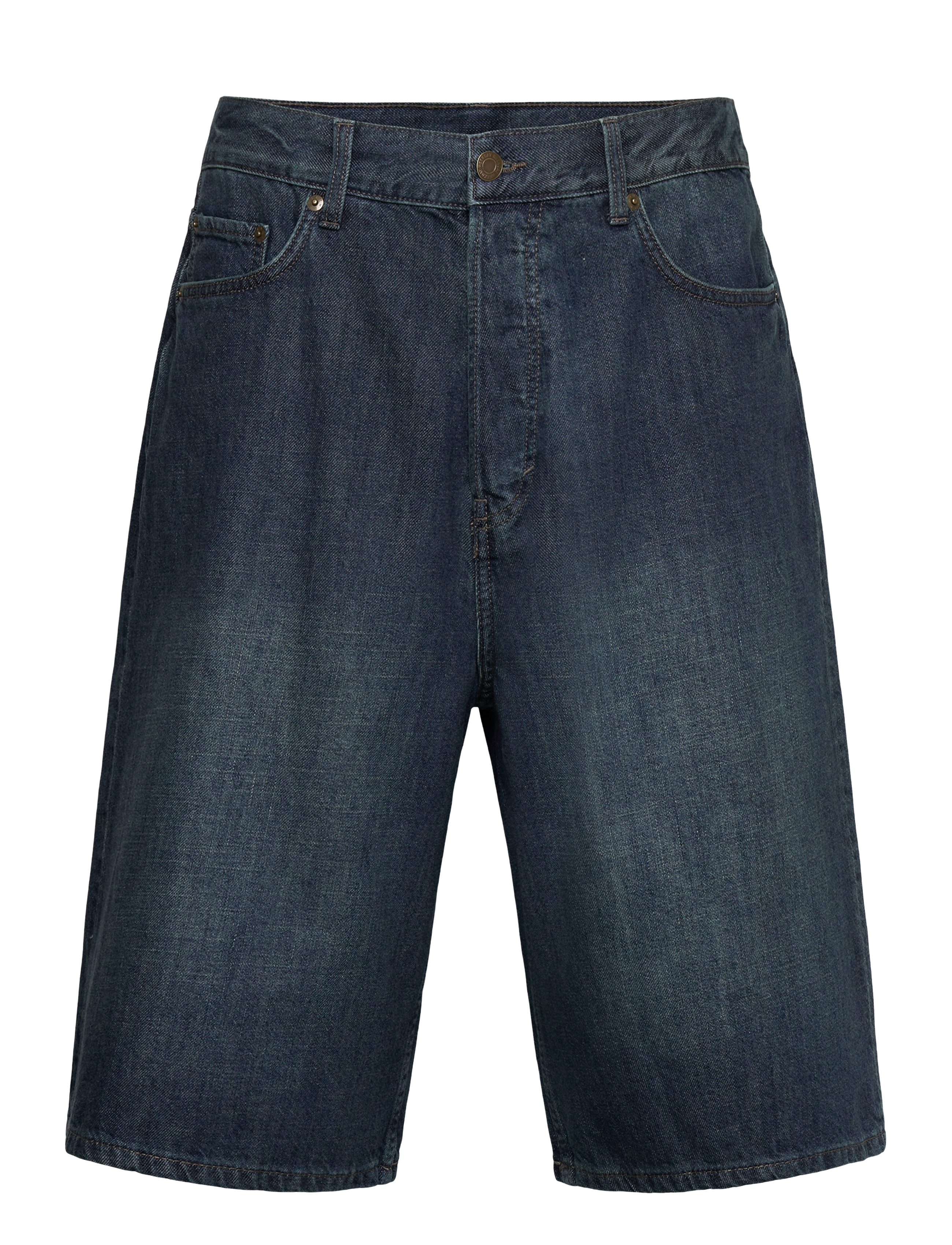 Weekday - Astro Mid Rise Loose Baggy Denim Shorts - jeansshorts - lake blue - 0