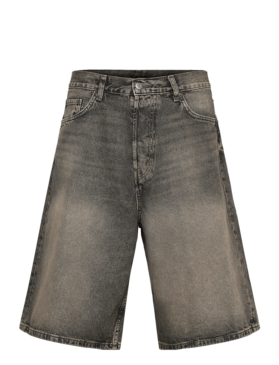 Weekday - Astro Mid Rise Loose Baggy Denim Shorts - jorts - redondo black - 1