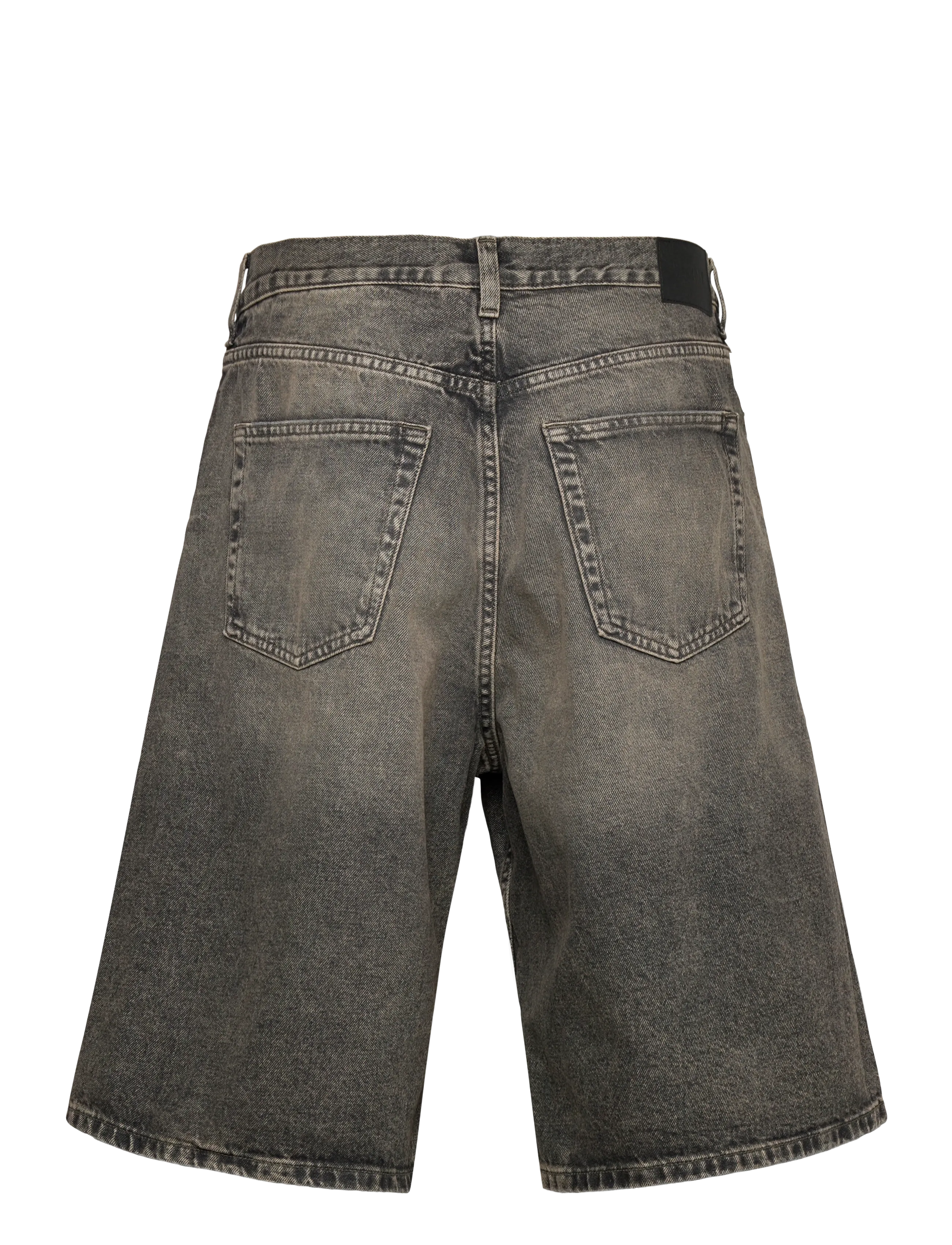 Weekday - Astro Mid Rise Loose Baggy Denim Shorts - jorts - redondo black - 2