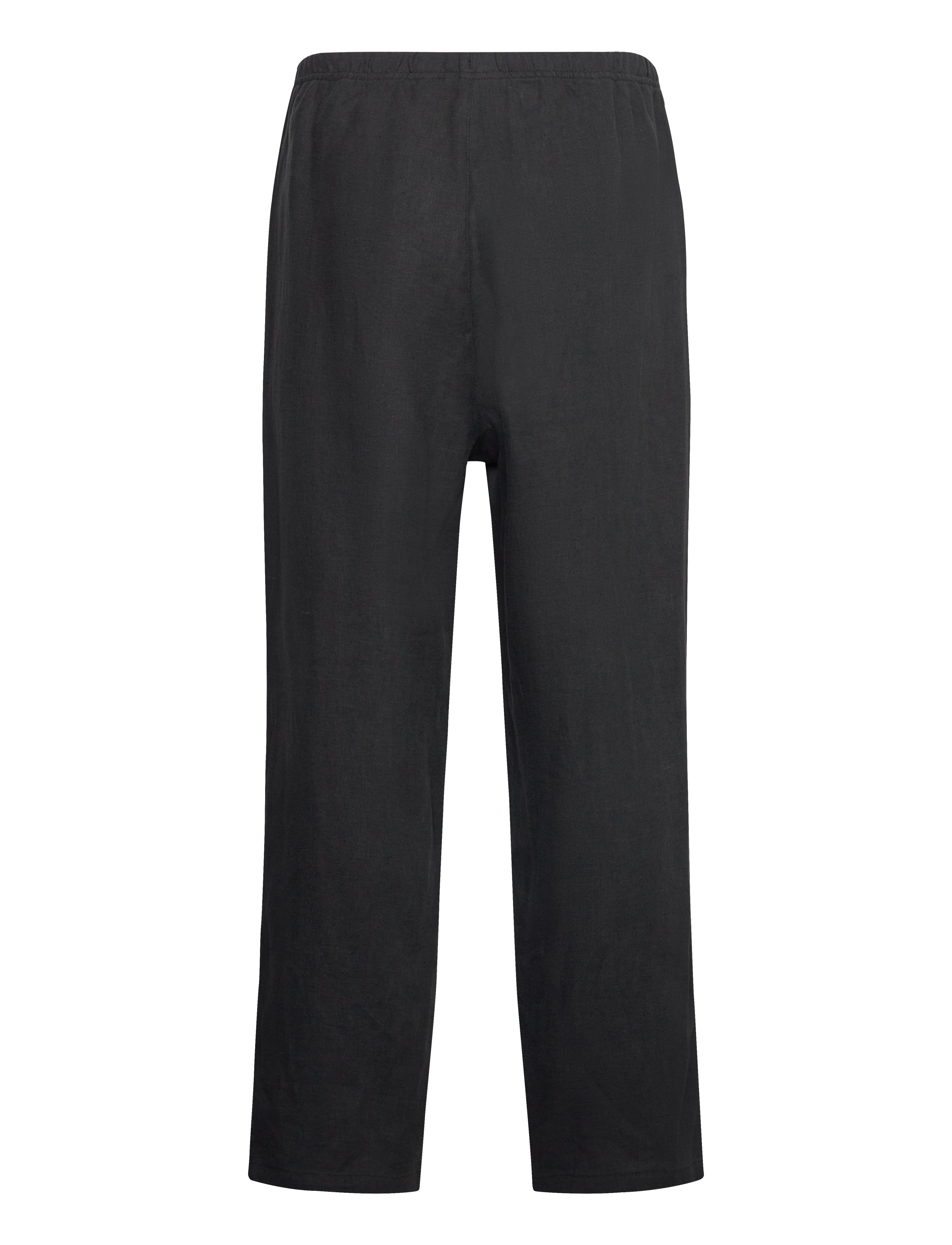 Weekday - Relaxed Linen Joggers - linen trousers - black - 1