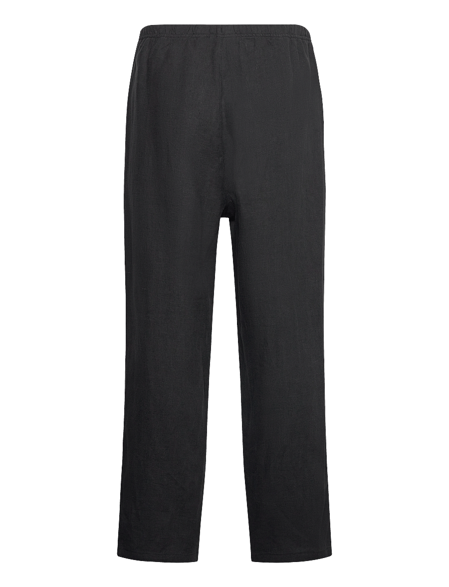 Weekday - Relaxed Linen Joggers - leinenhosen - black - 1
