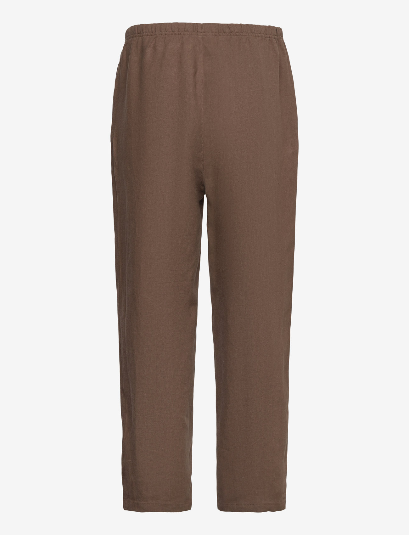 Weekday - Relaxed Linen Joggers - linen trousers - dark brown - 1