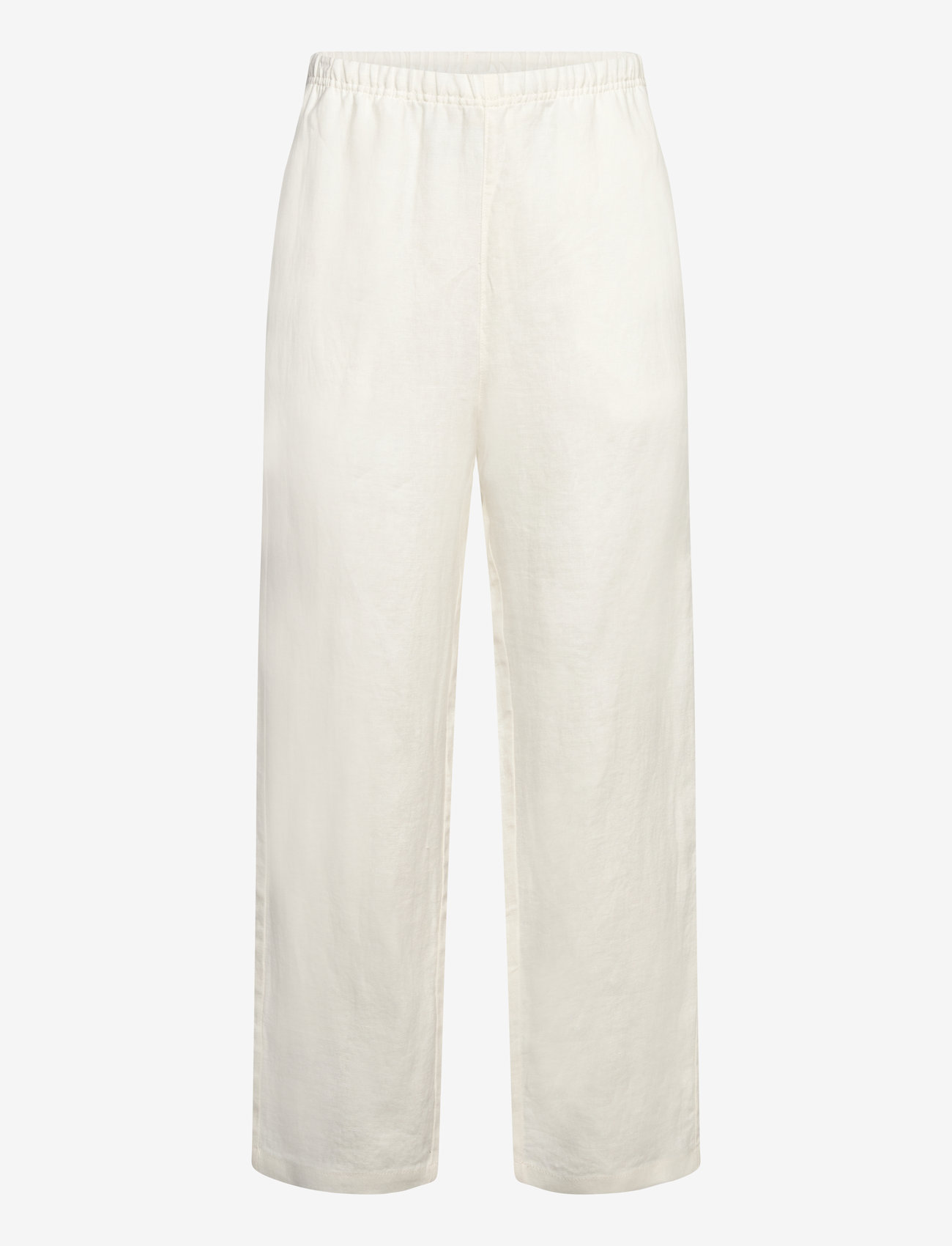 Weekday - Relaxed Linen Joggers - linnebyxor - white - 0