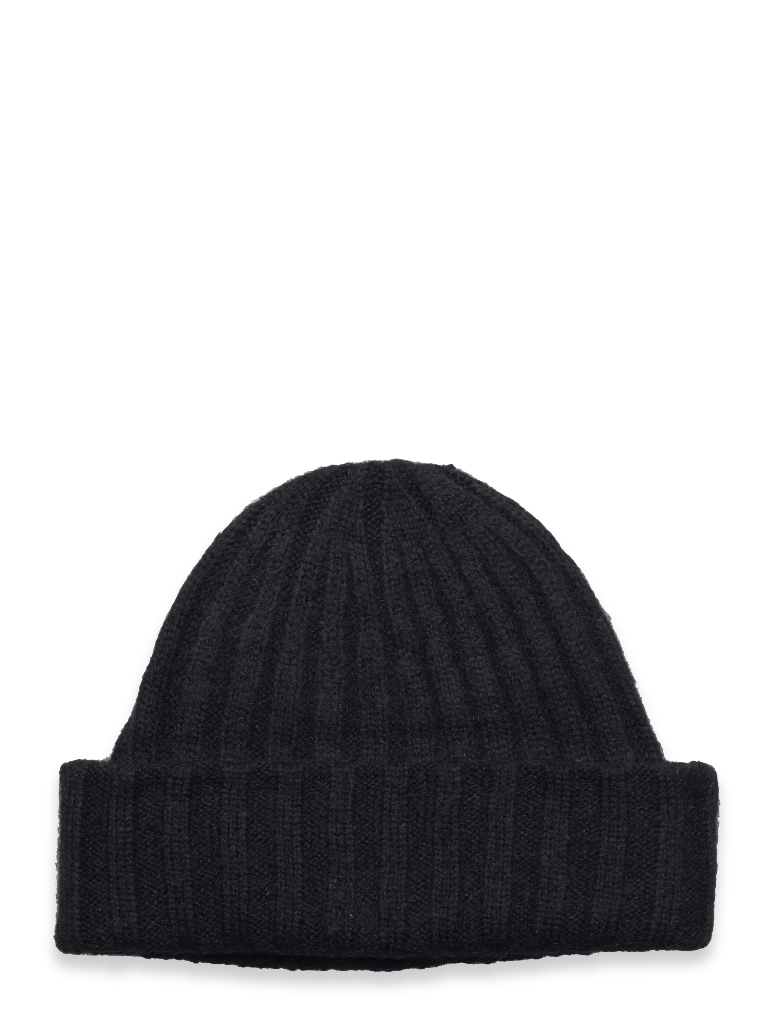 Weekday Soft Ribbed Beanie, One Size, Black, Hovedbeklædning > Huer, Dame