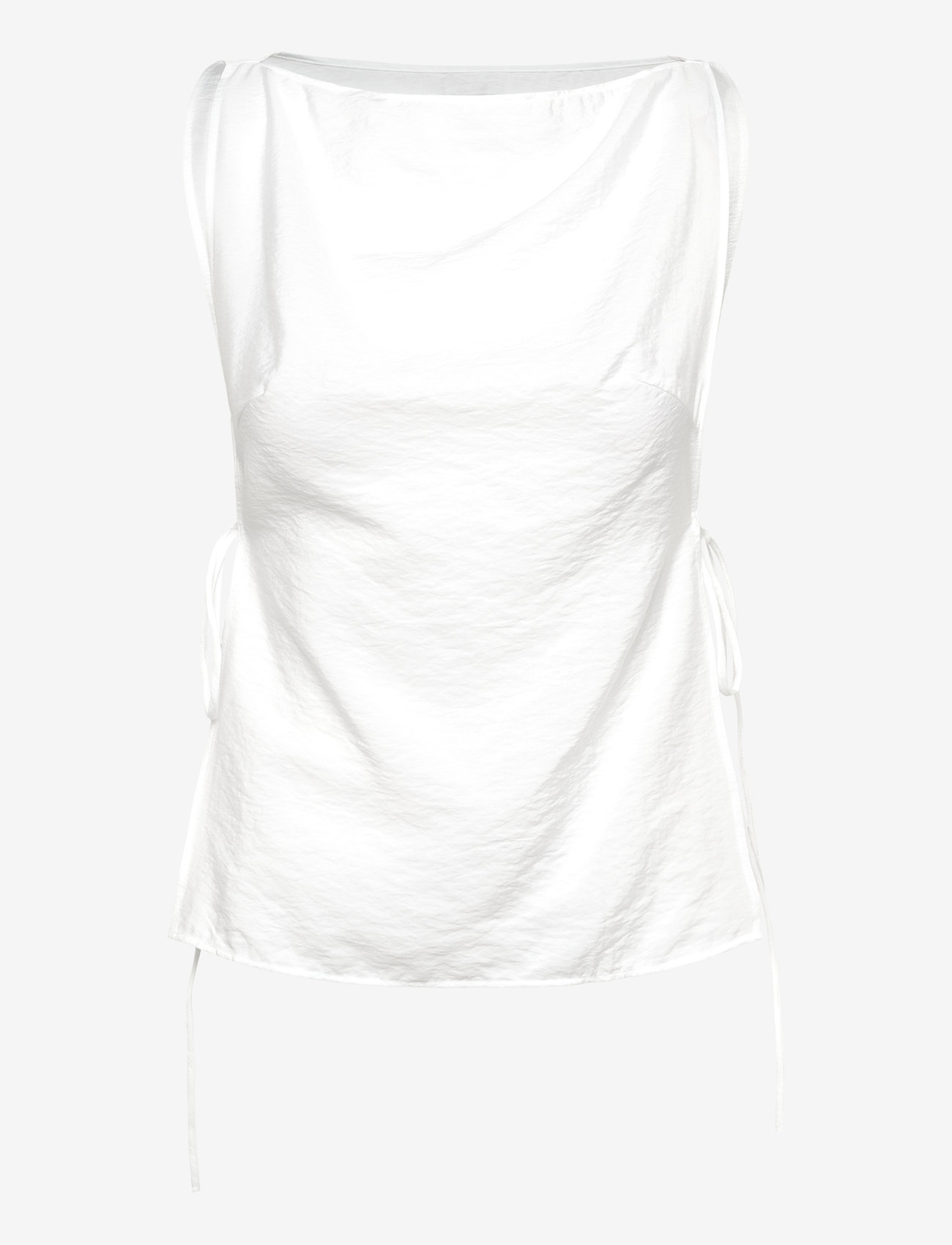 Weekday - Sleeveless BoatNeck Tie Top - tanktops - white - 0