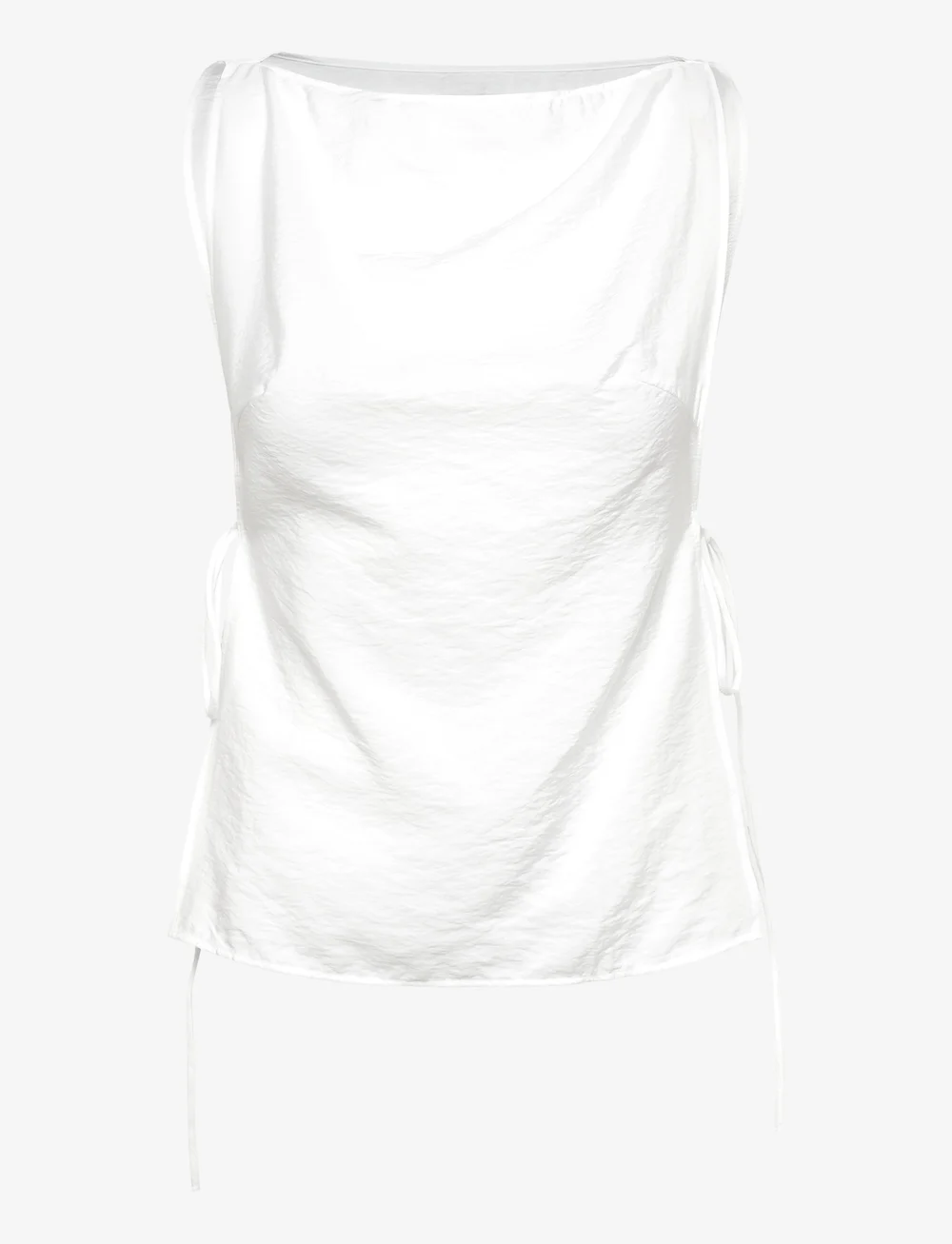 Weekday - Sleeveless BoatNeck Tie Top - Ärmellose tops - white - 0