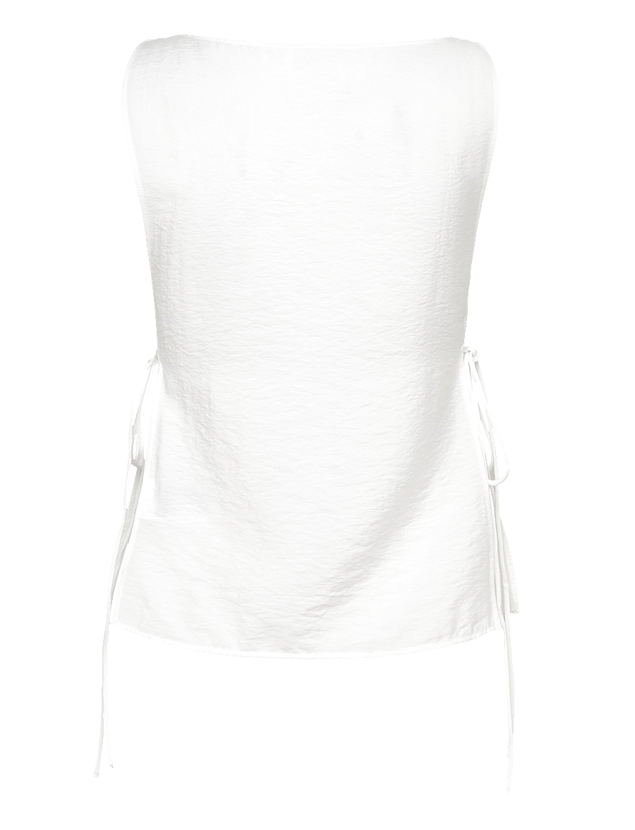 Weekday - Sleeveless BoatNeck Tie Top - Ärmellose tops - white - 1