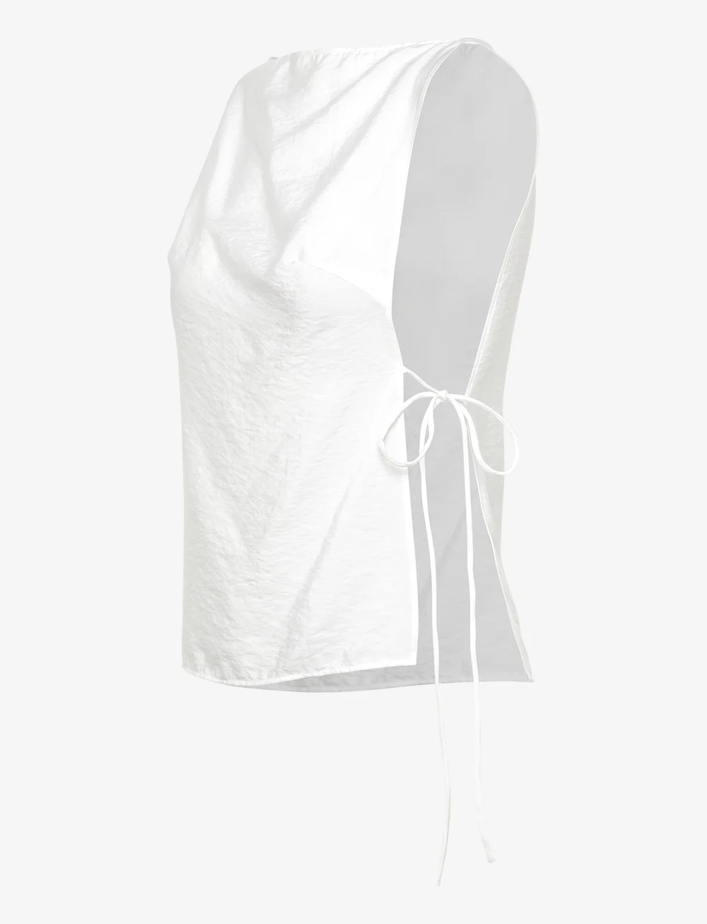 Weekday - Sleeveless BoatNeck Tie Top - Ärmellose tops - white - 2