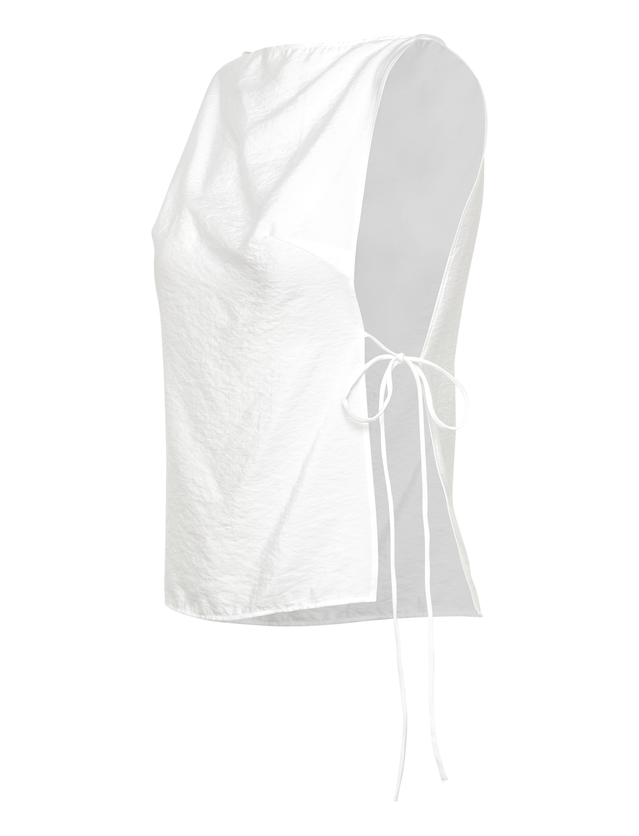 Weekday - Sleeveless BoatNeck Tie Top - white - 2