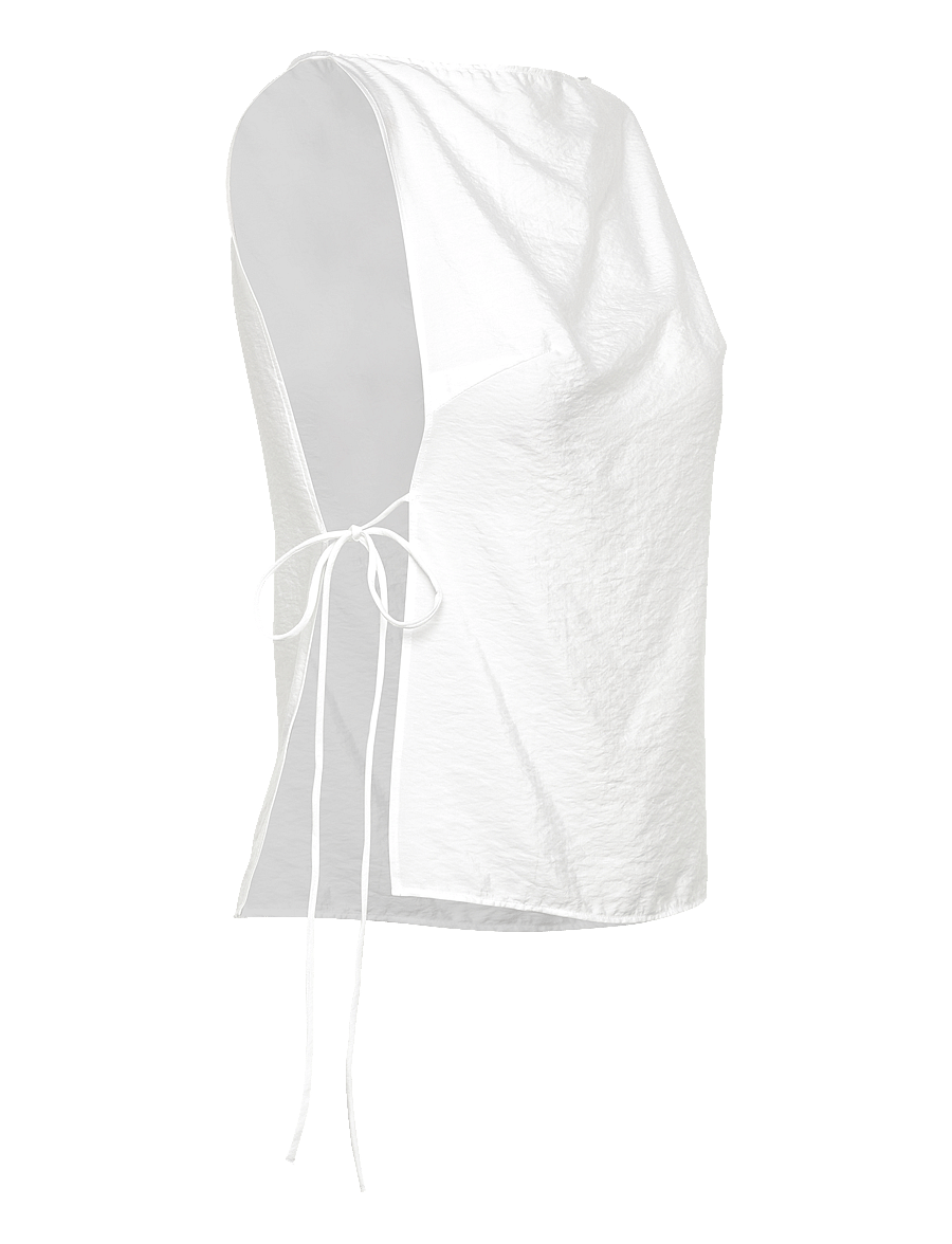 Weekday - Sleeveless BoatNeck Tie Top - Ärmellose tops - white - 3