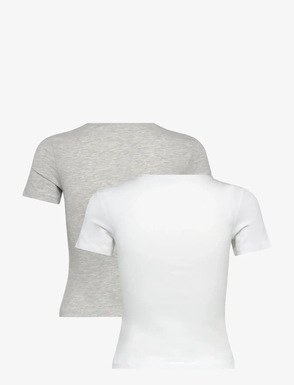 Weekday - 2-pack Slim Fitted T-shirt - t-shirts - grey + white - 1