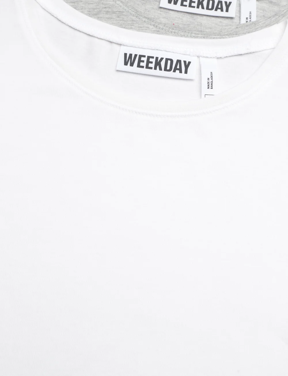 Weekday - 2-pack Slim Fitted T-shirt - t-shirts - grey + white - 2