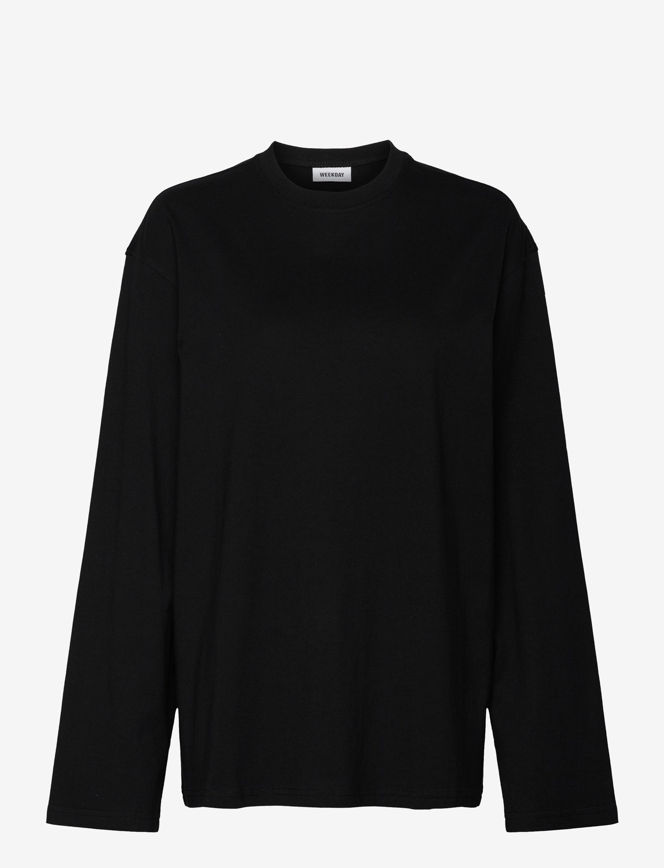 Weekday - Oversized Long Sleeve T-shirt - langærmede toppe - black - 0