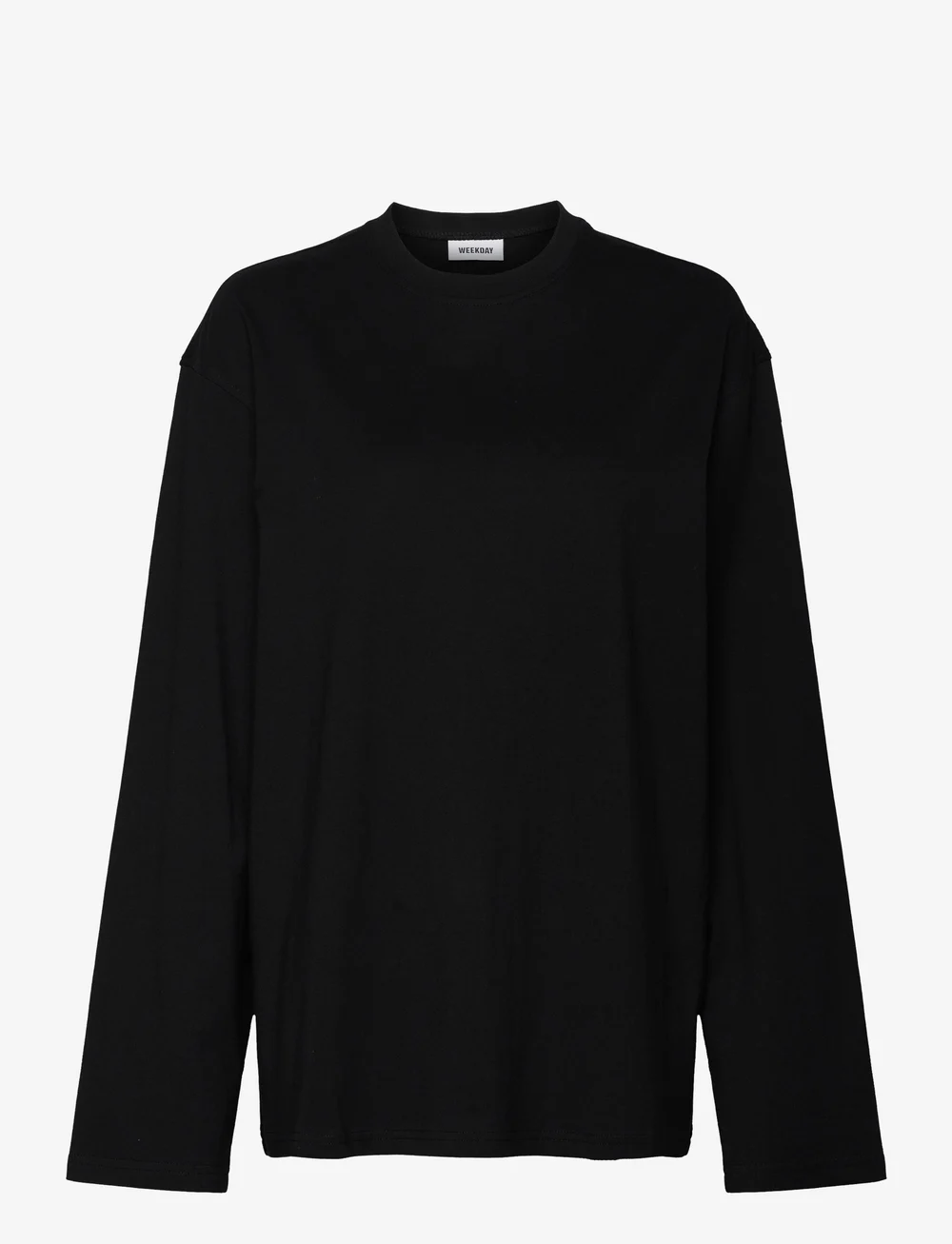 Weekday - Oversized Long Sleeve T-shirt - long-sleeved tops - black - 0