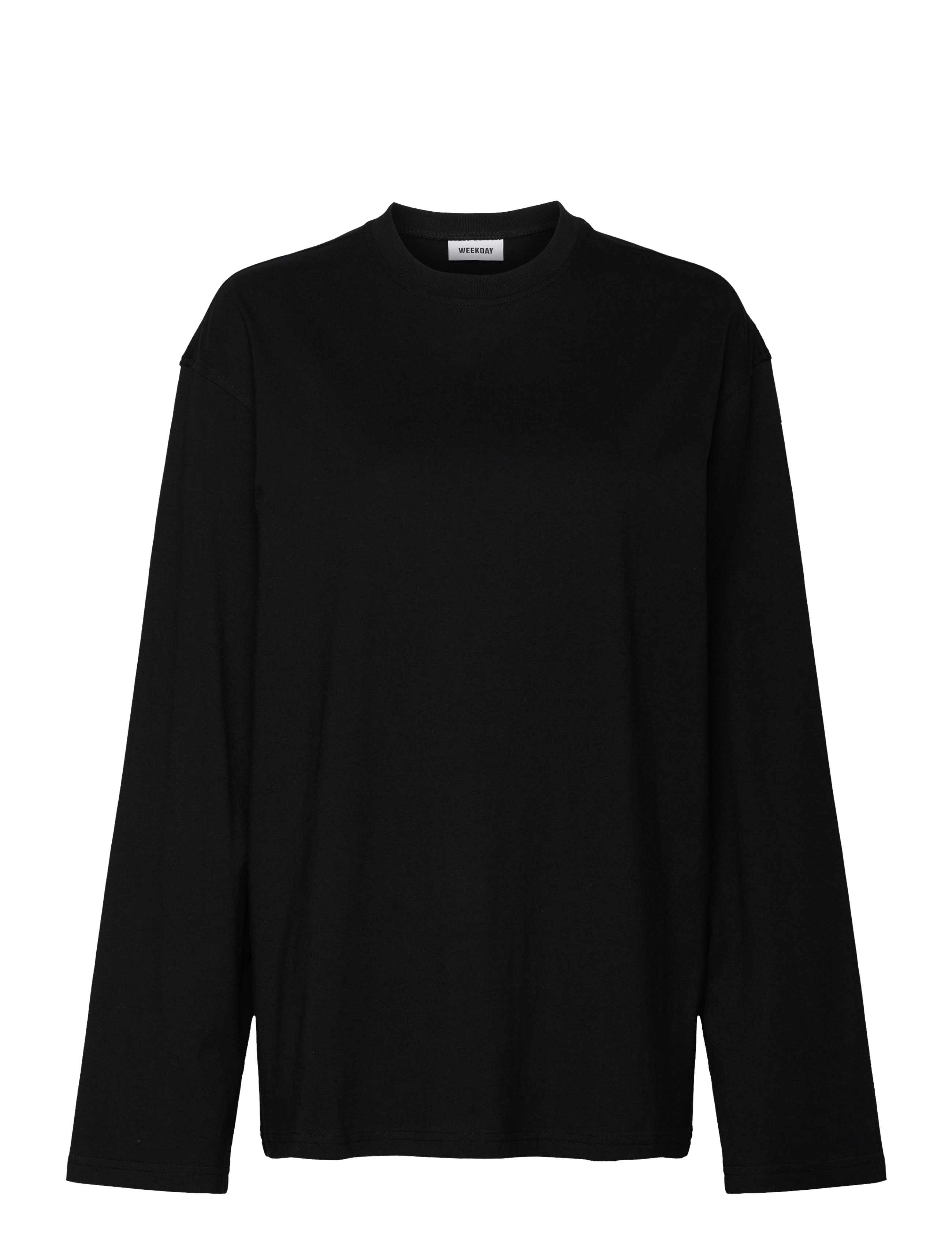 Weekday Oversized Long Sleeve T-Shirt, XXS, T-shirts & Oberteile, Schwarz - Long-sleeved, Frauen