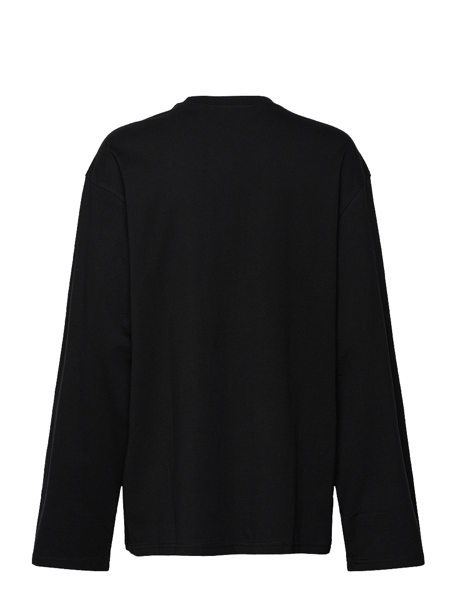 Weekday - Oversized Long Sleeve T-shirt - langærmede toppe - black - 1