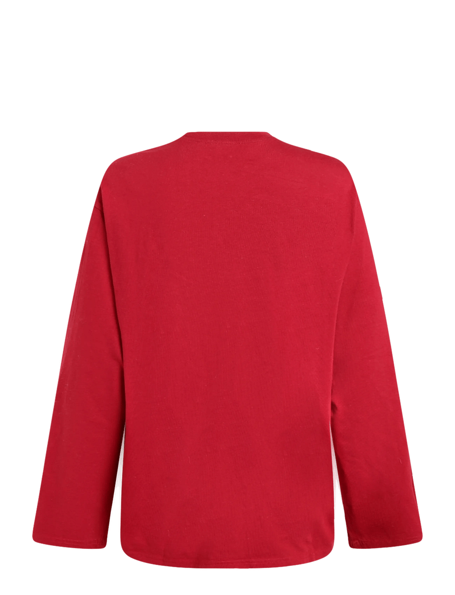 Weekday - Oversized Long Sleeve T-shirt - langærmede toppe - cherry red - 1
