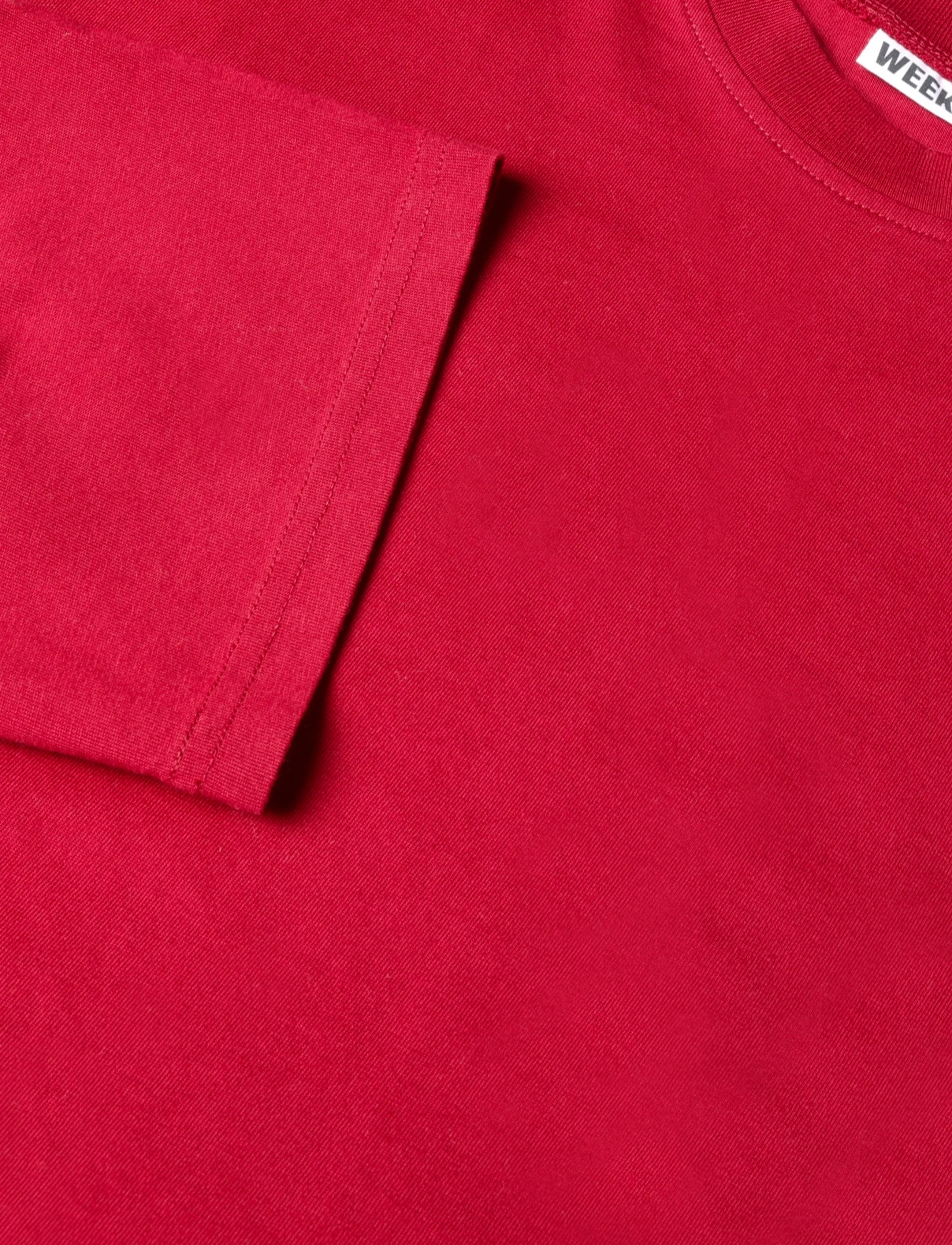 Weekday - Oversized Long Sleeve T-shirt - langärmlige tops - cherry red - 2
