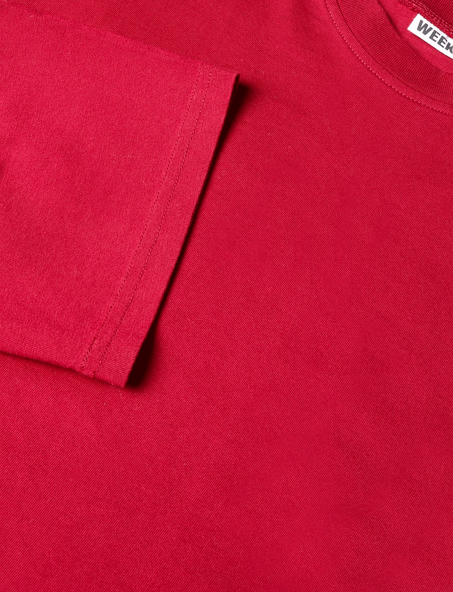 Weekday - Oversized Long Sleeve T-shirt - langærmede toppe - cherry red - 2