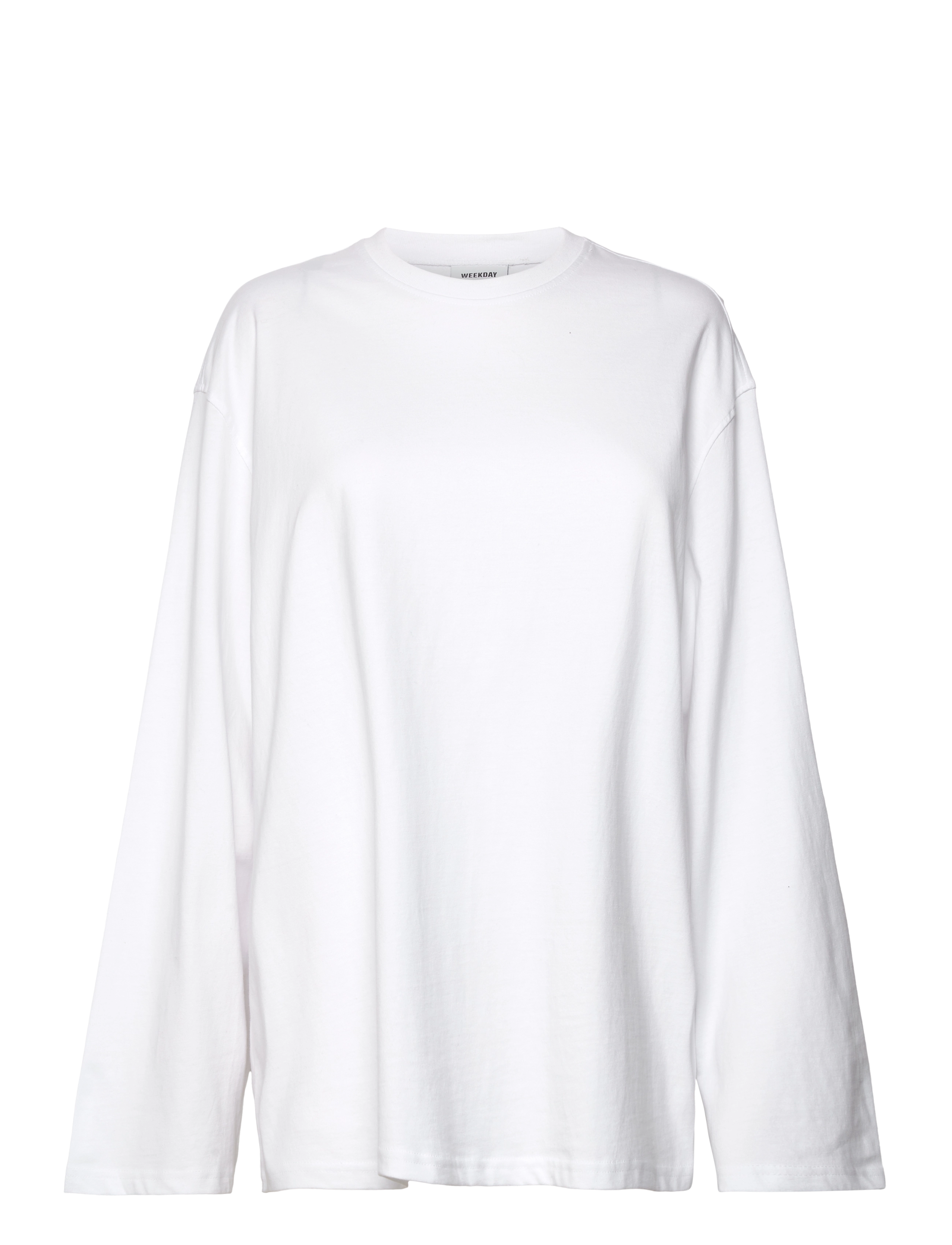 Weekday Oversized Long Sleeve T-Shirt, XS, T-shirts & Oberteile, Weiß - Long-sleeved, Frauen
