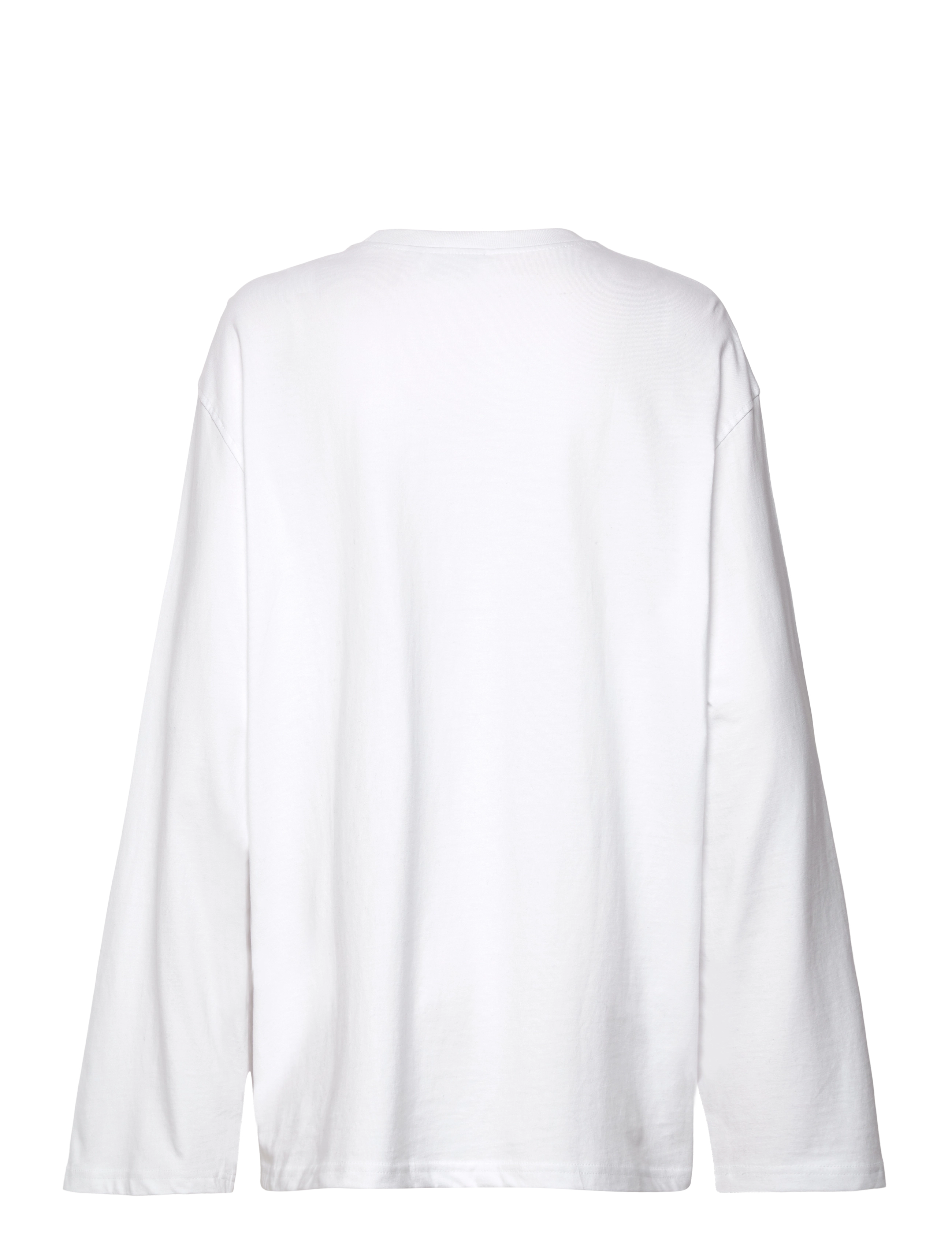 Weekday - Oversized Long Sleeve T-shirt - langærmede toppe - white - 1