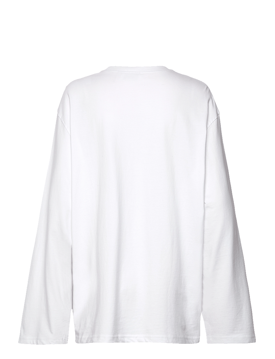 Weekday - Oversized Long Sleeve T-shirt - langærmede toppe - white - 1