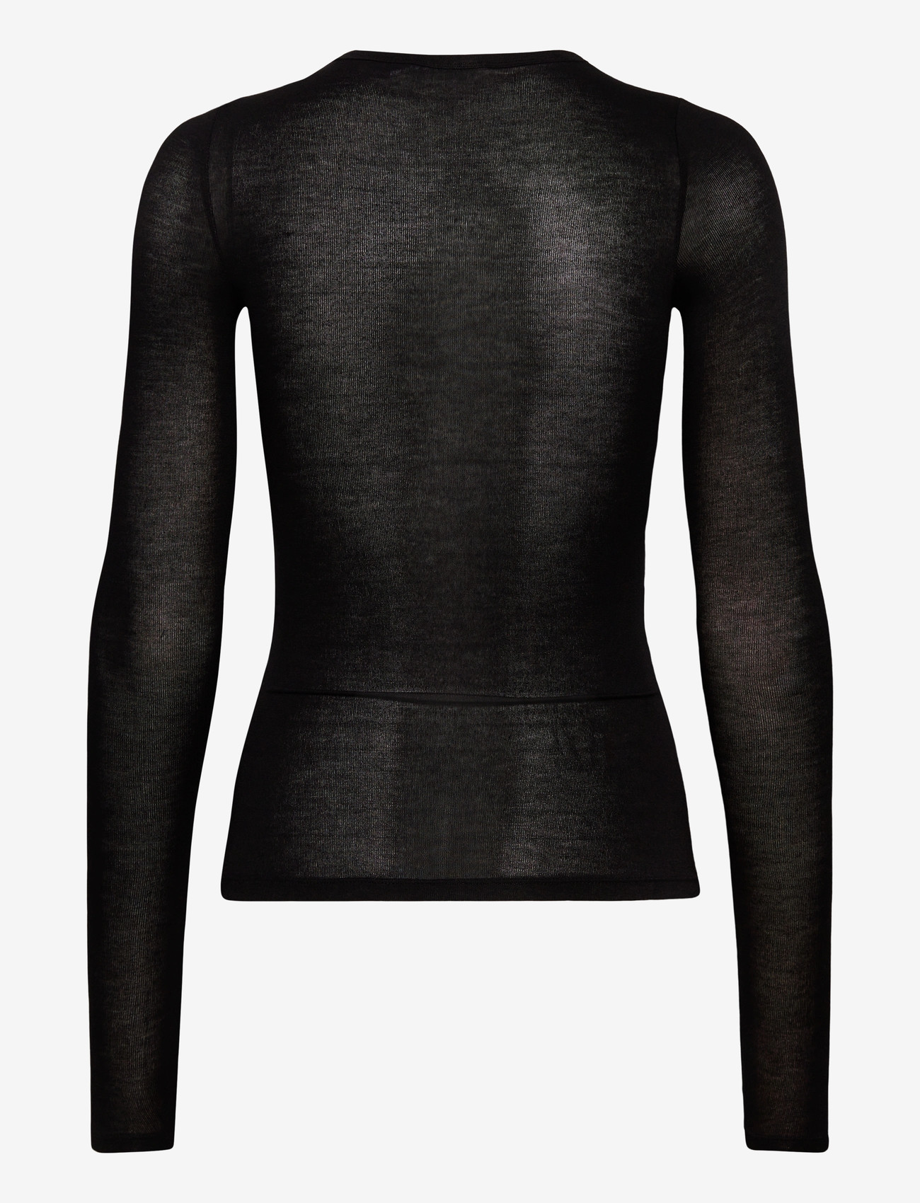 Weekday - Soft Sheer Long Sleeve Top - long-sleeved tops - black - 1