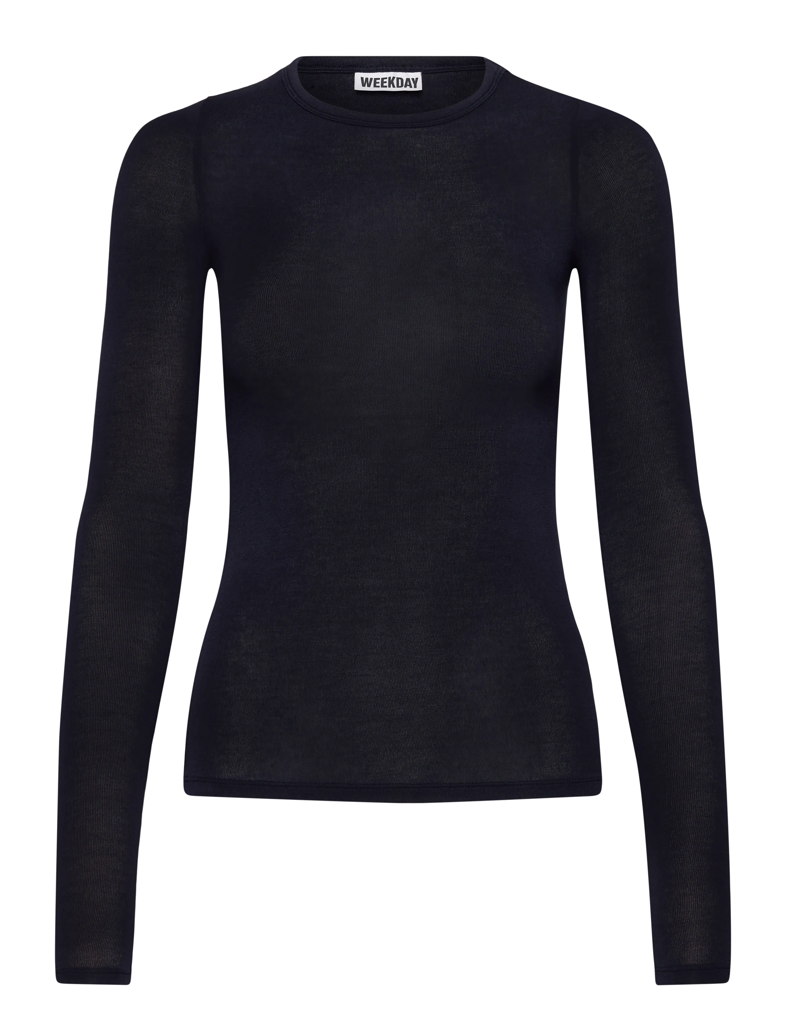 Weekday Soft Sheer Long Sleeve Top, XXS, T-shirts & Oberteile, Schwarz - Long-sleeved, Frauen
