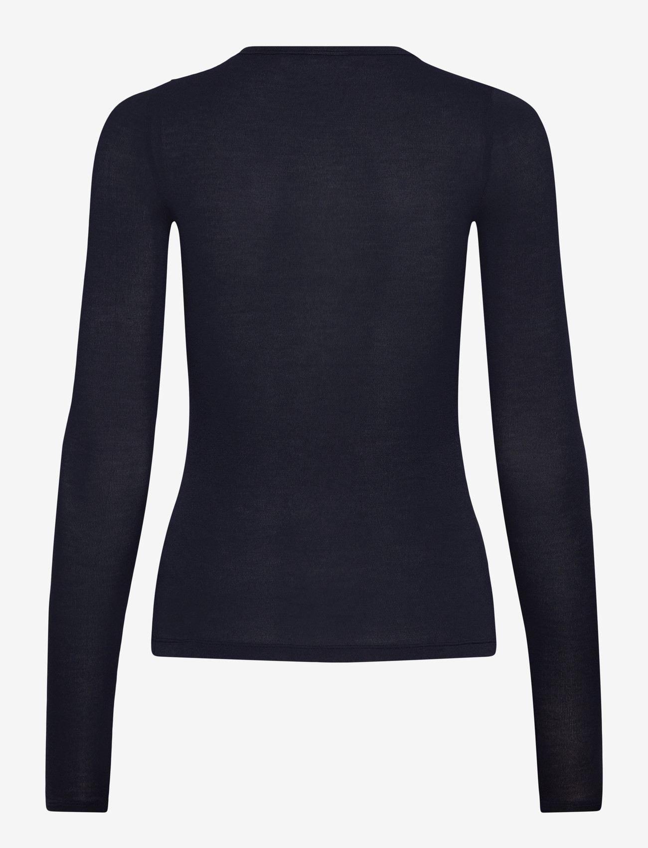 Weekday - Soft Sheer Long Sleeve Top - långärmade toppar - dark blue - 1
