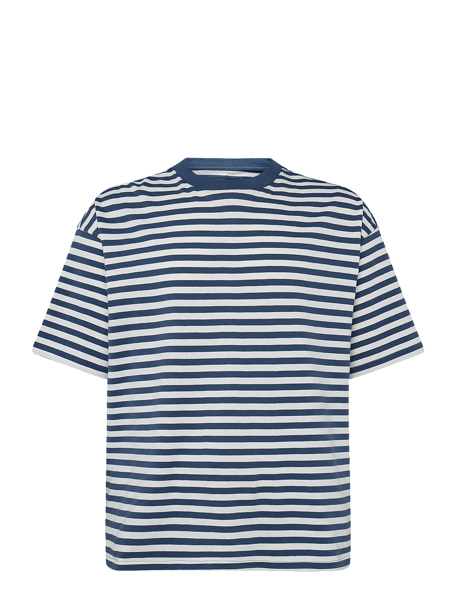 Weekday - Loose Fit T-shirt - short-sleeved t-shirts - blue/white stripe - 0