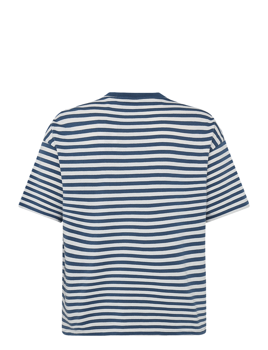 Weekday - Loose Fit T-shirt - short-sleeved t-shirts - blue/white stripe - 1