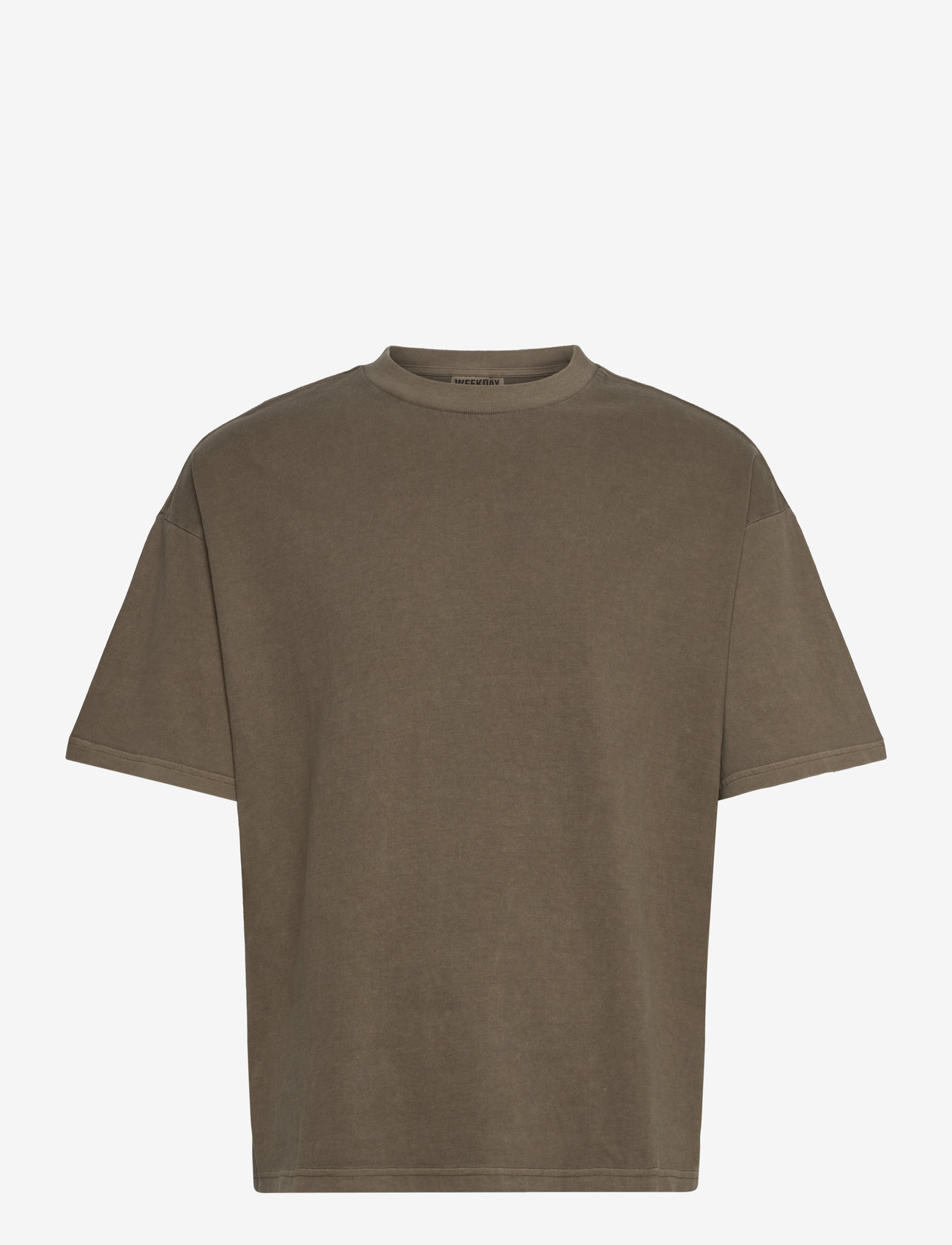 Weekday - Great Boxy Heavyweight T-Shirt - kurzärmelig - khaki green - 0