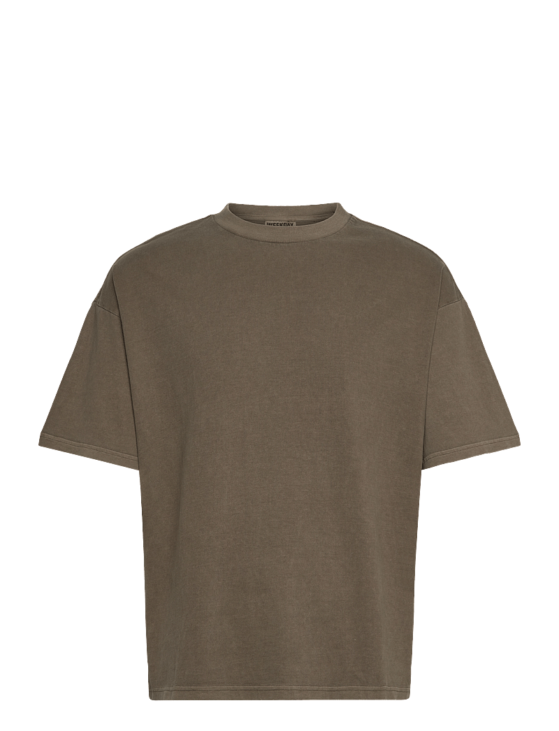 Weekday - Great Boxy Heavyweight T-Shirt - kurzärmelig - khaki green - 0