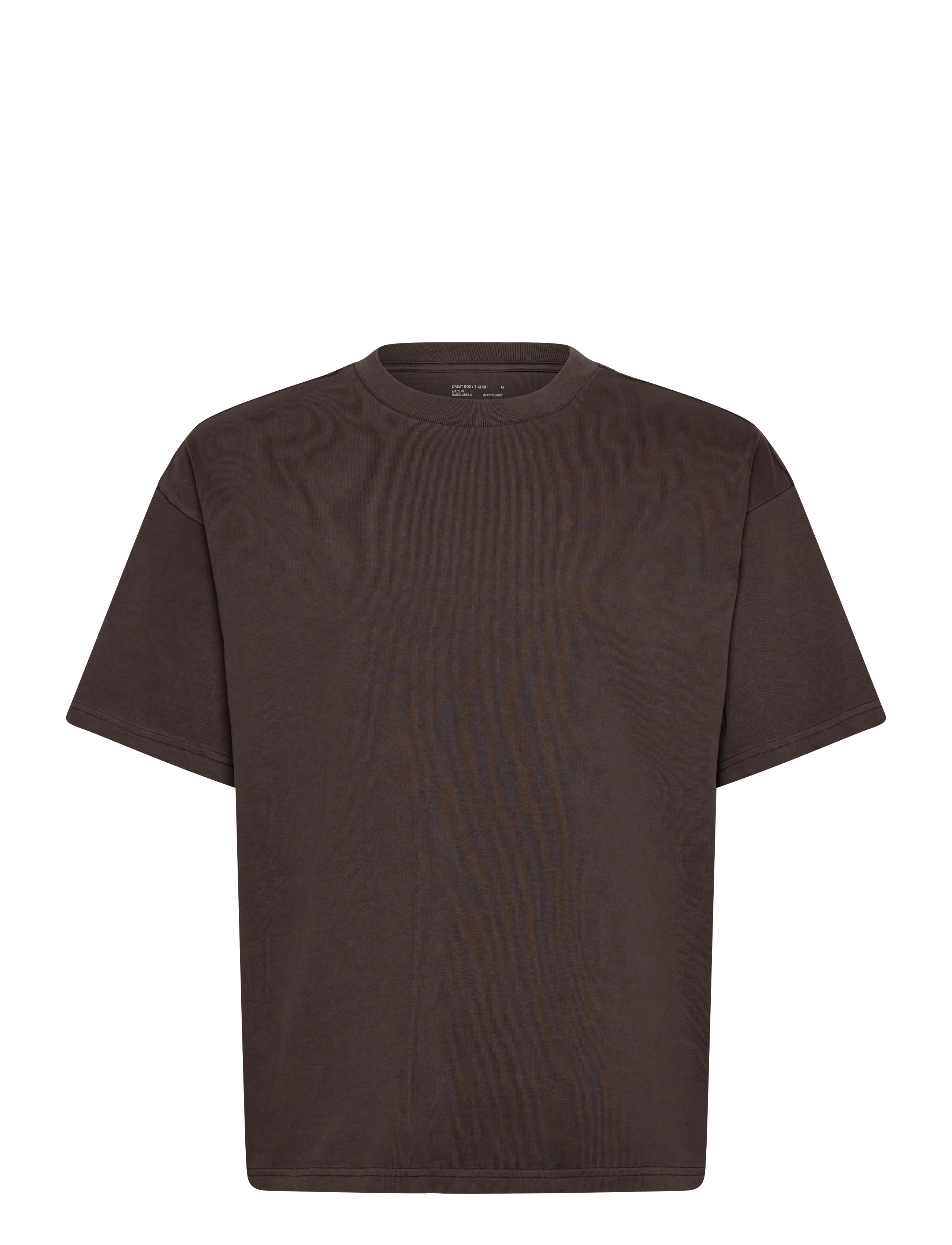 Weekday Great Boxy Heavyweight T-Shirt - T-shirts - WASHED BROWN / brown