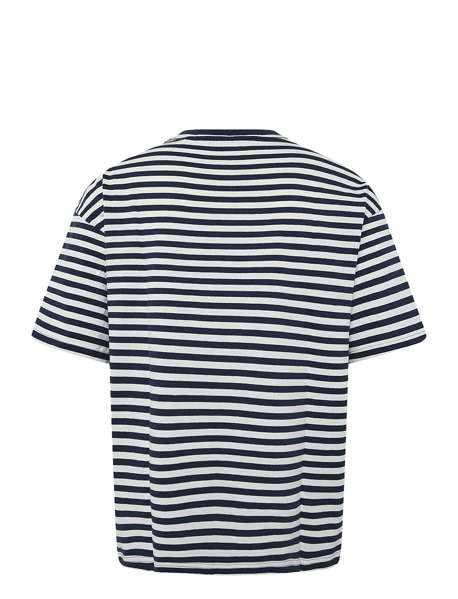 Weekday - Loose Fit T-shirt - kurzärmelige t-shirts - white stripe - 1