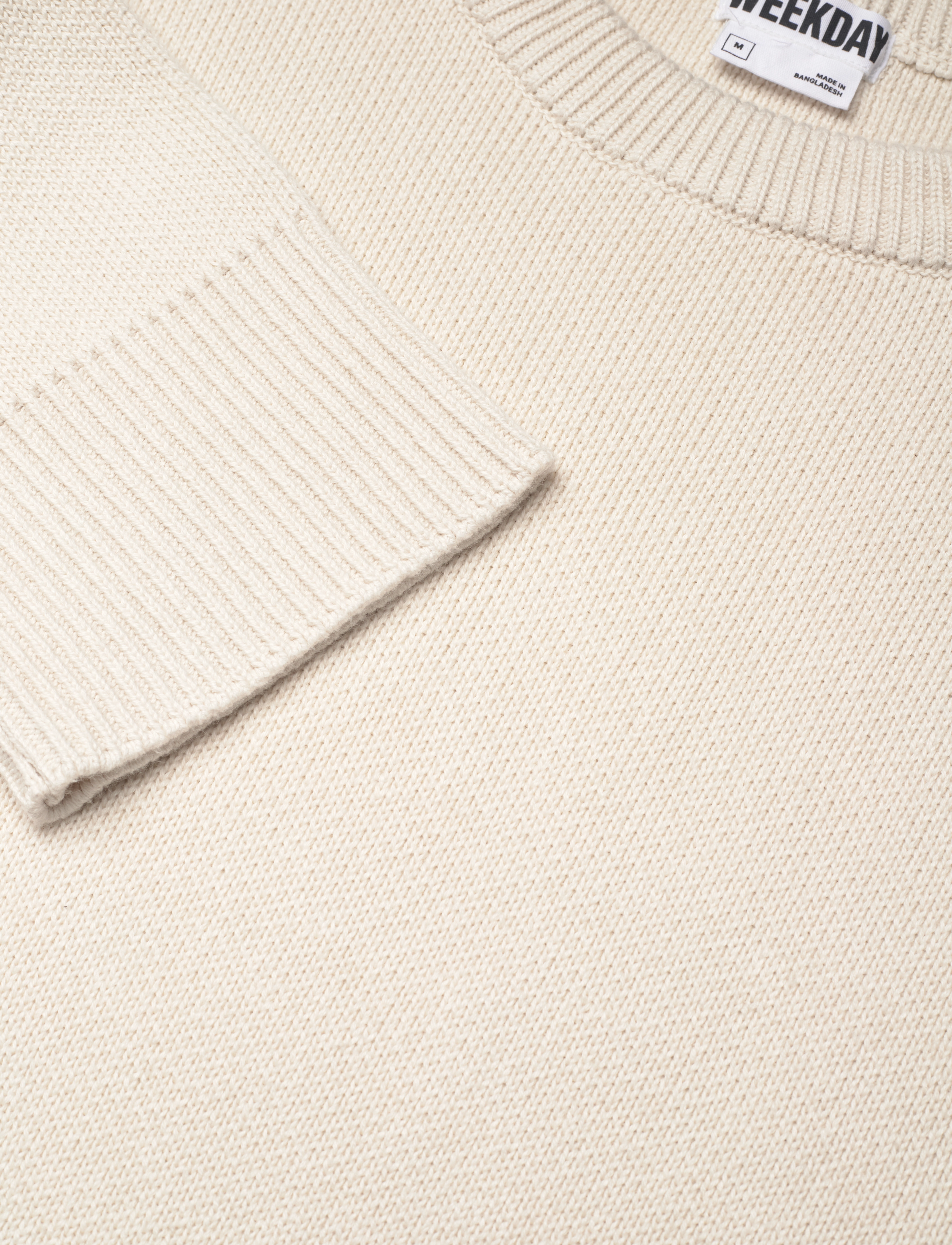 Weekday - Cotton Sweater - rundhalsad - off white - 2