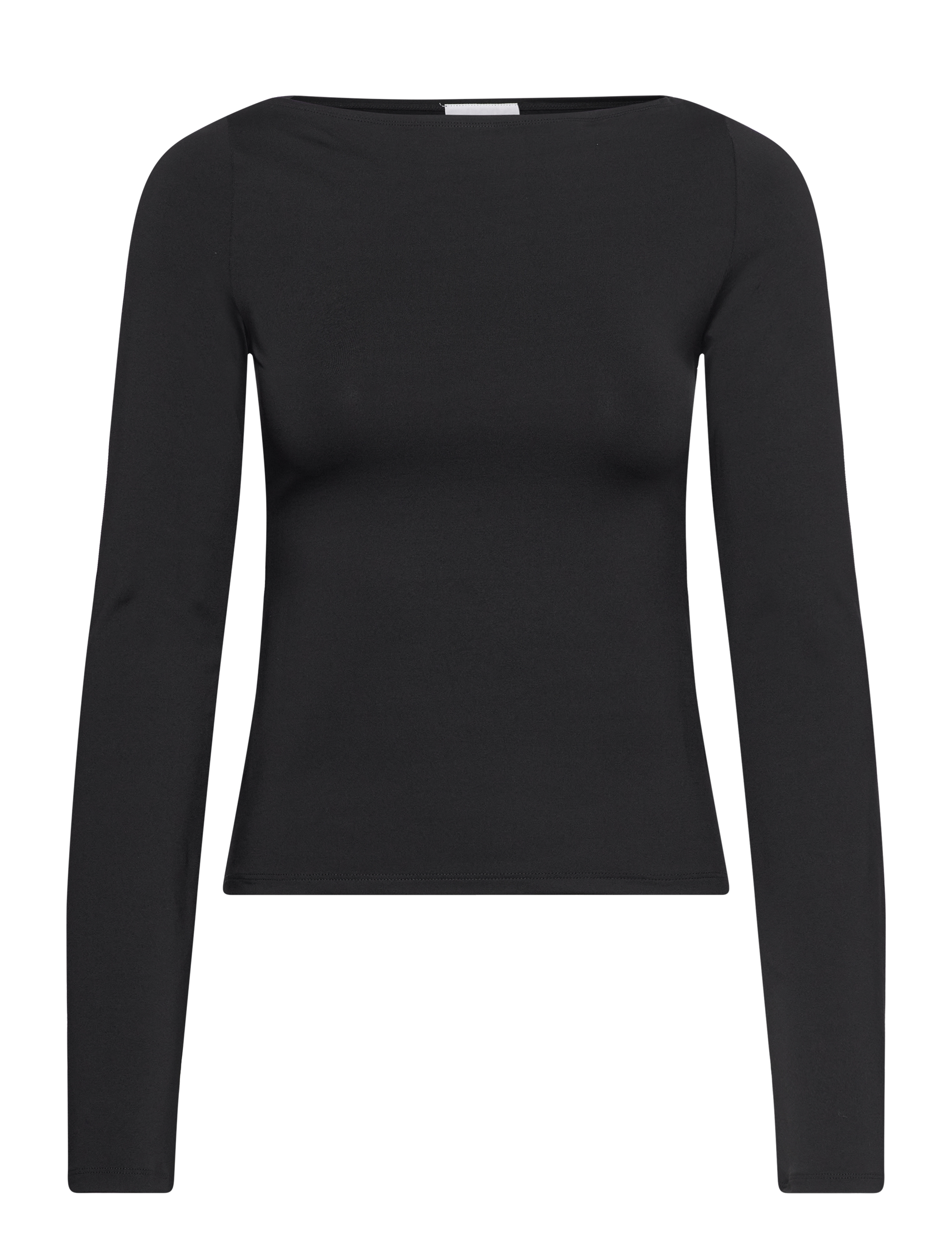 Weekday Boatneck Long Sleeve - Langärmlige Tops - BLACK / black