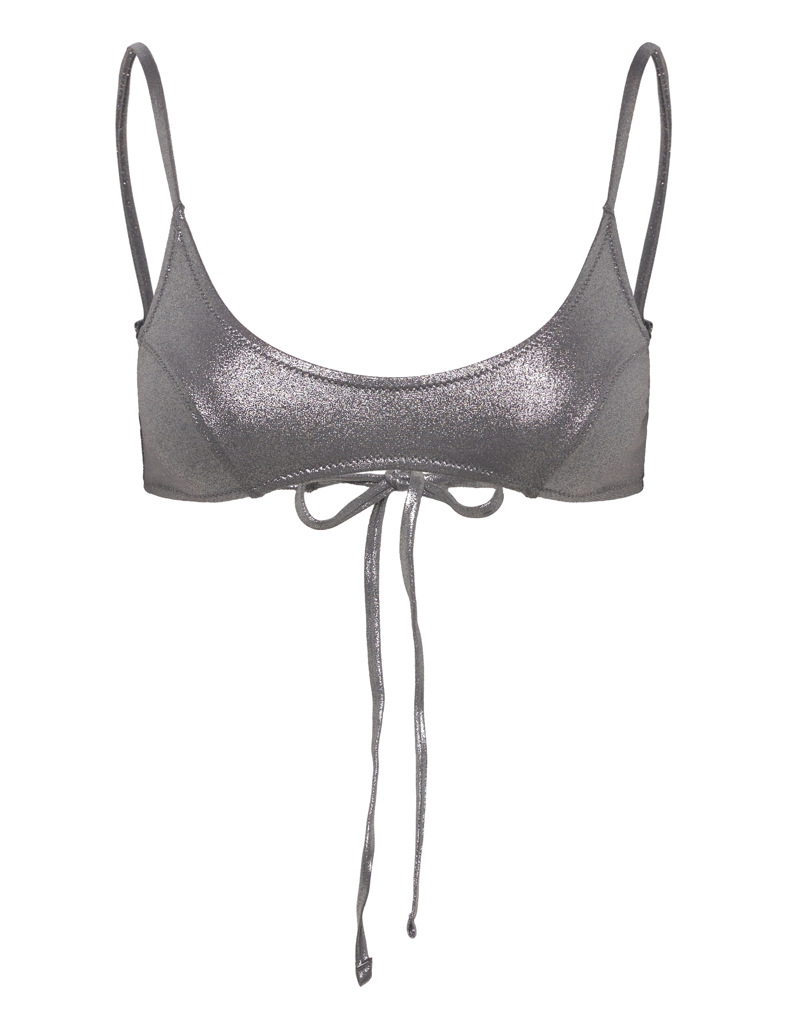 Weekday Glitter Bikini Top, Glitter Bikinitop, Sølv, Str: XS