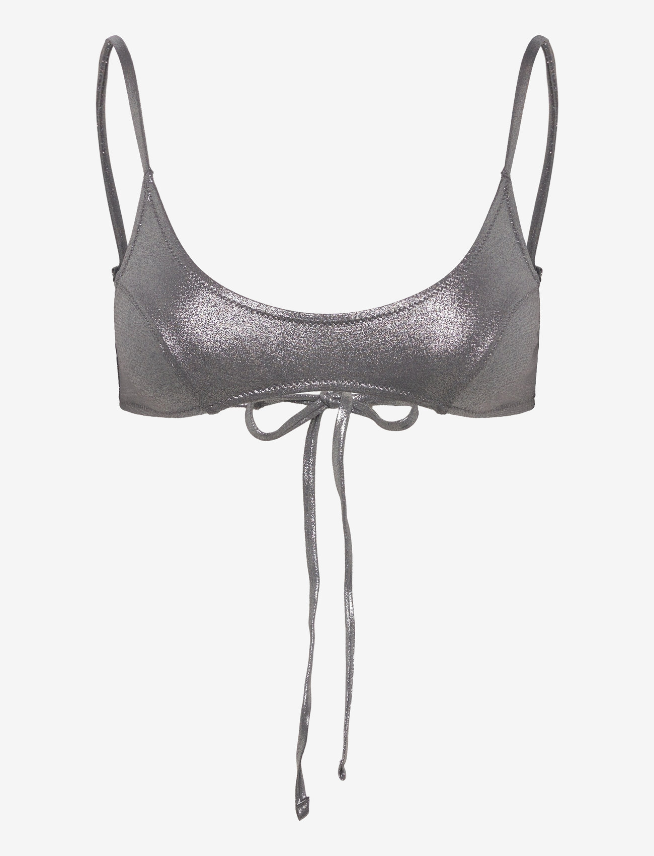 Weekday - Glitter Bikini Top - triangle bikinis - silver - 0