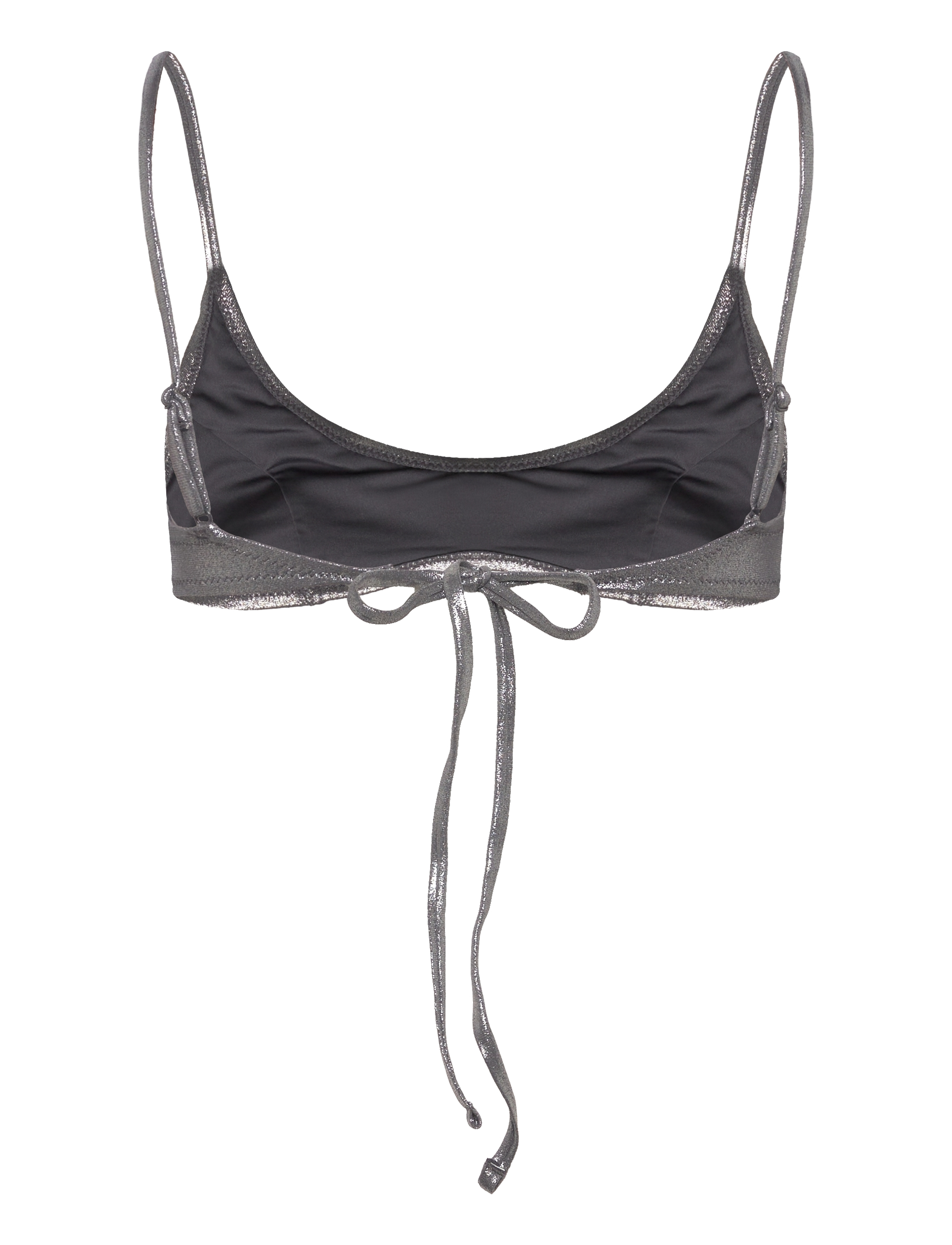 Weekday - Glitter Bikini Top - silver - 1